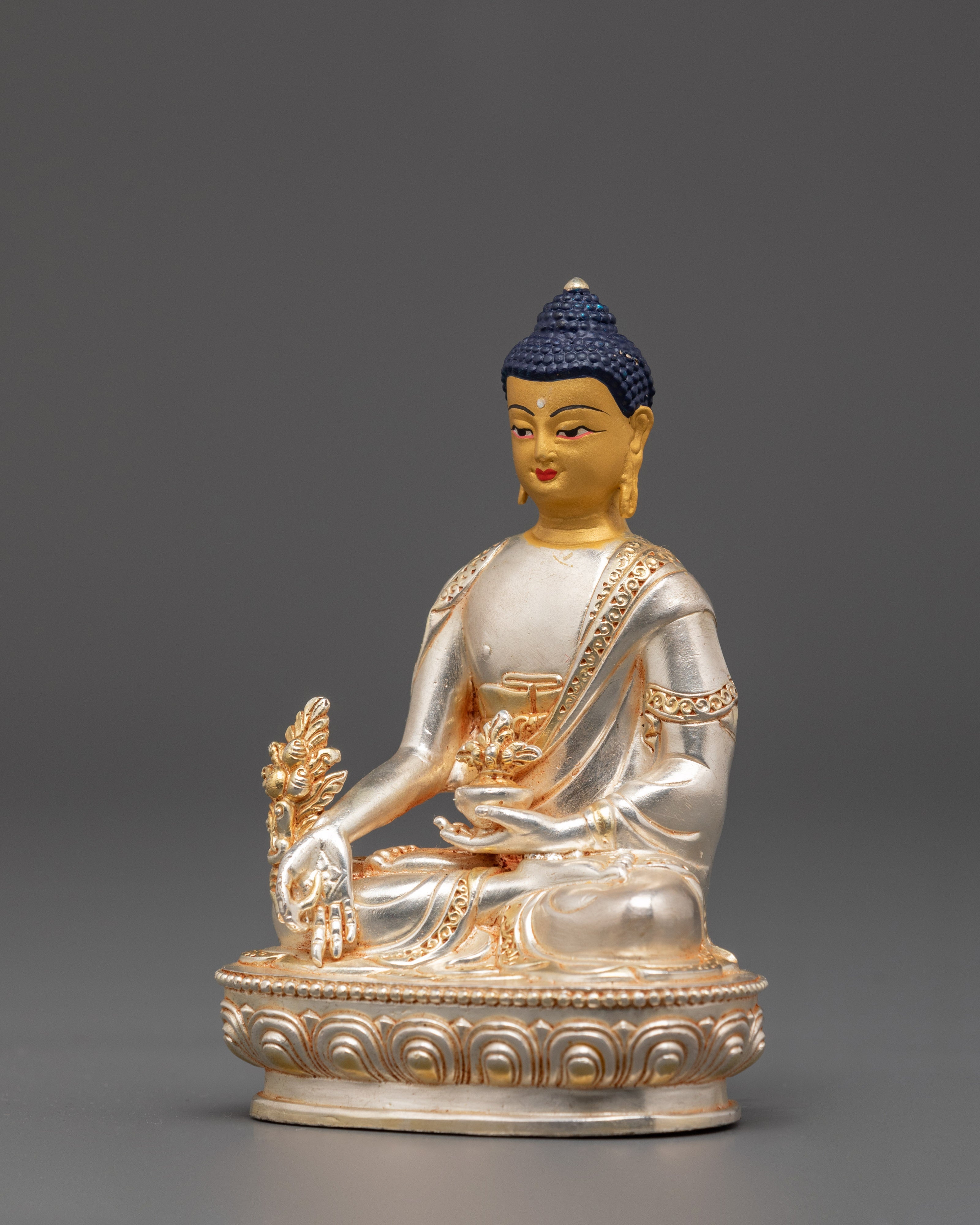 Silver Plated Medicine Buddha | Healing Buddhist Figurine