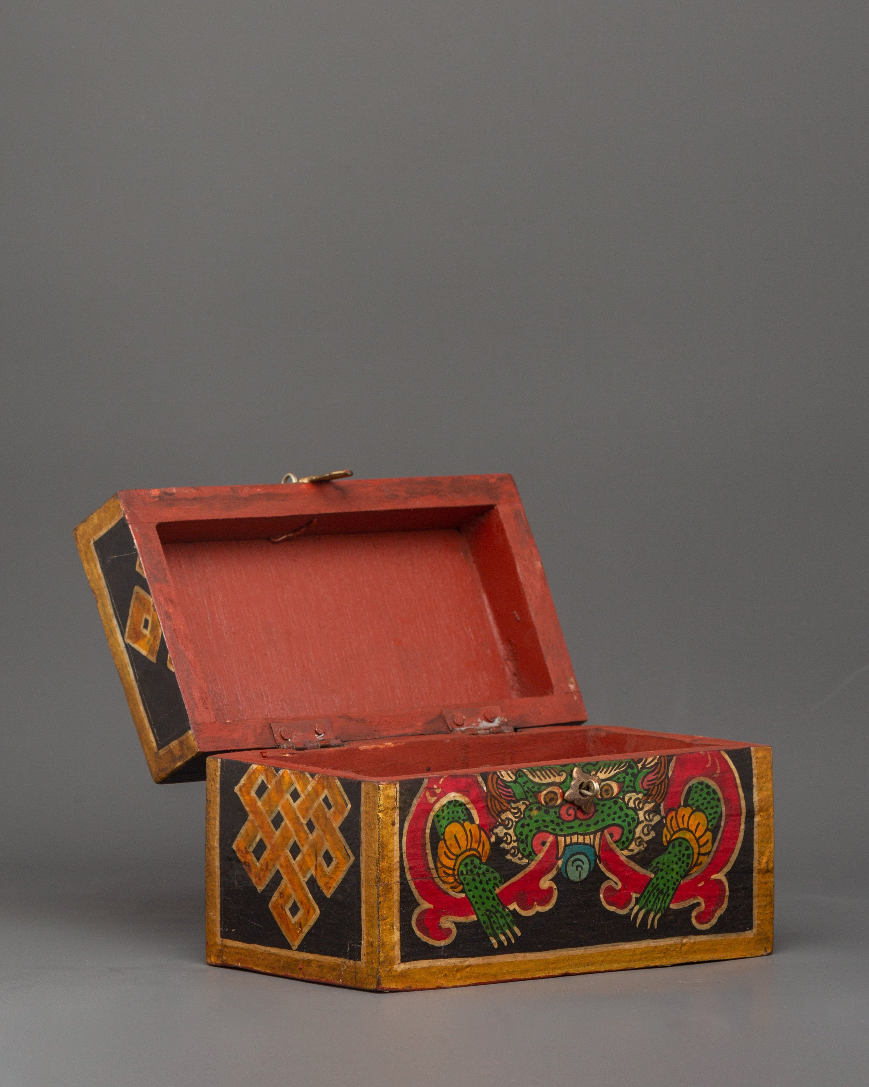 Hand-Painted Tibetan Wooden Box | Colorful Himalayan Home Decor