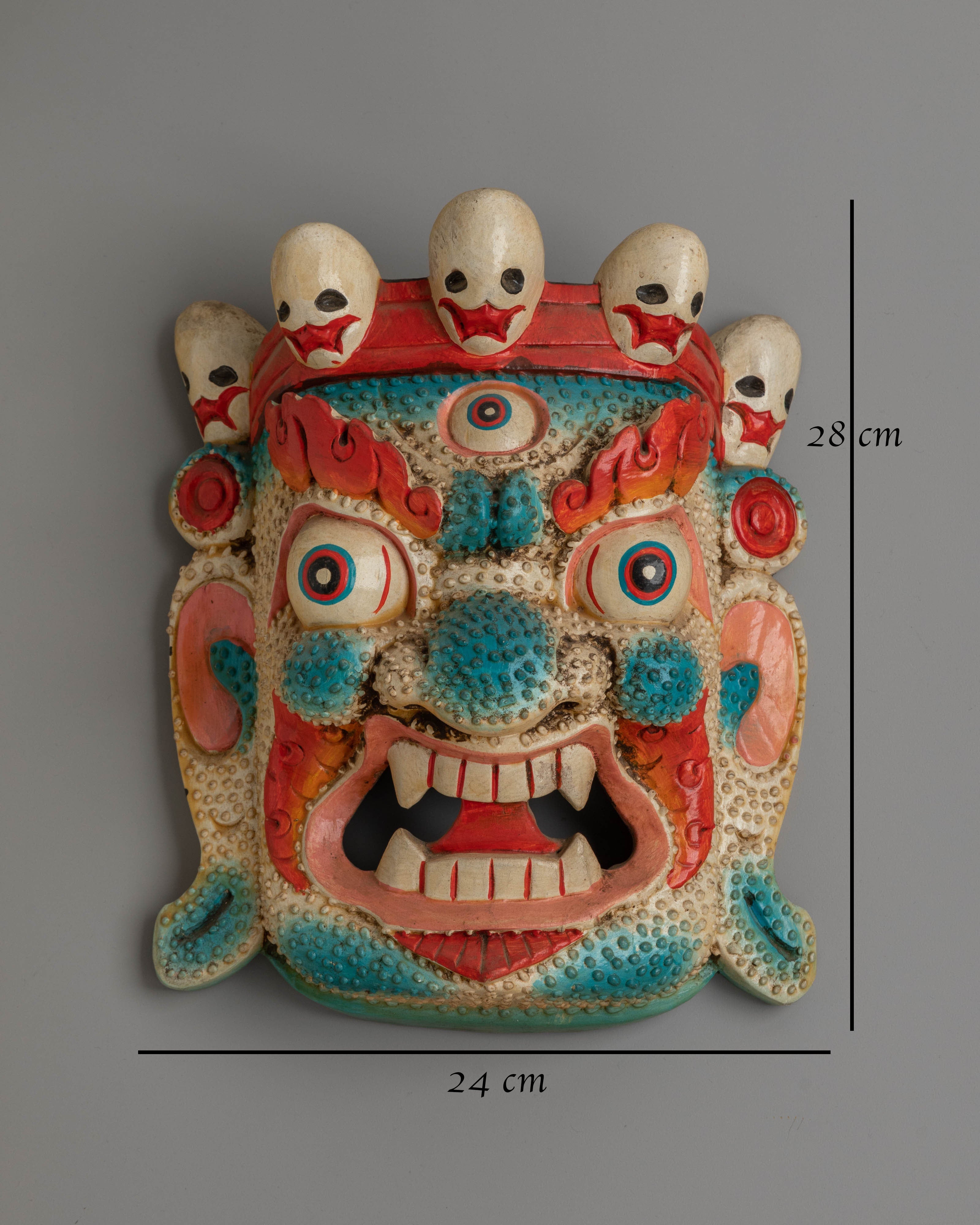 Bhairav Wooden Mask Wall Hanging | Symbol of Protection