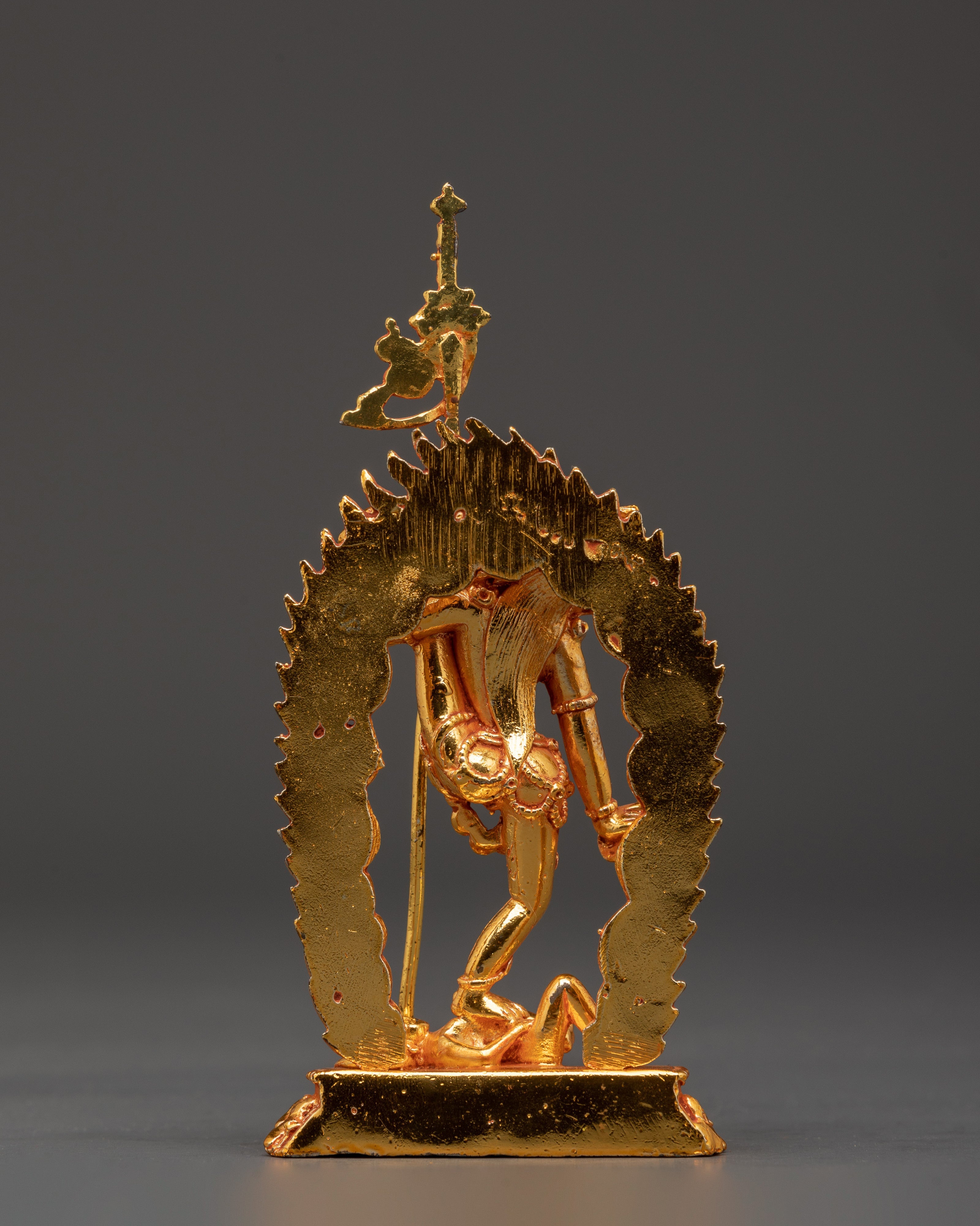 Vajrayogini Copper Sculpture | Handcrafted Gold-Plated Tibetan Goddess Statue