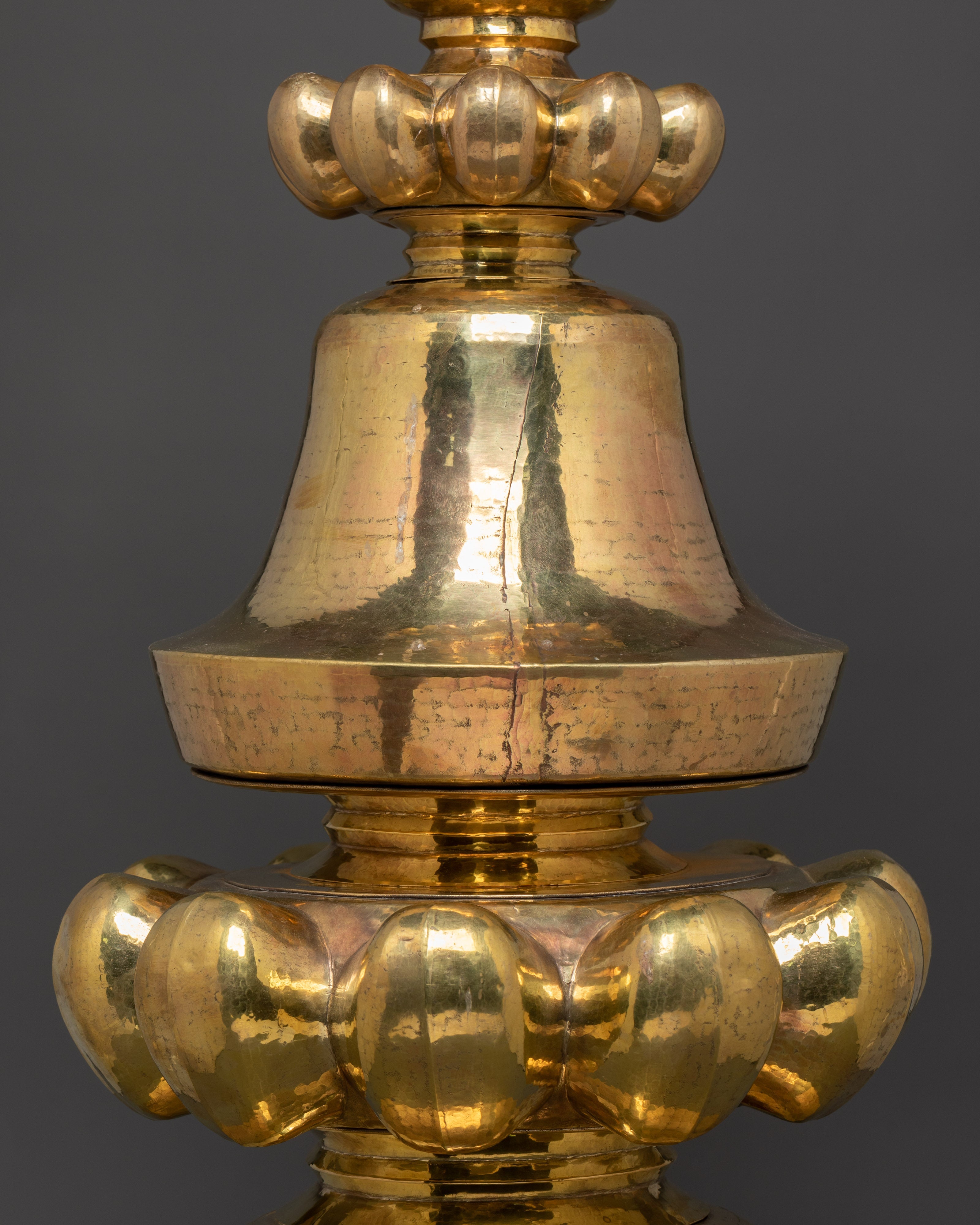 Tibetan Shrine Top Piece Gajur | Handcrafted Brass Buddhist Finial for Stupas & Altars