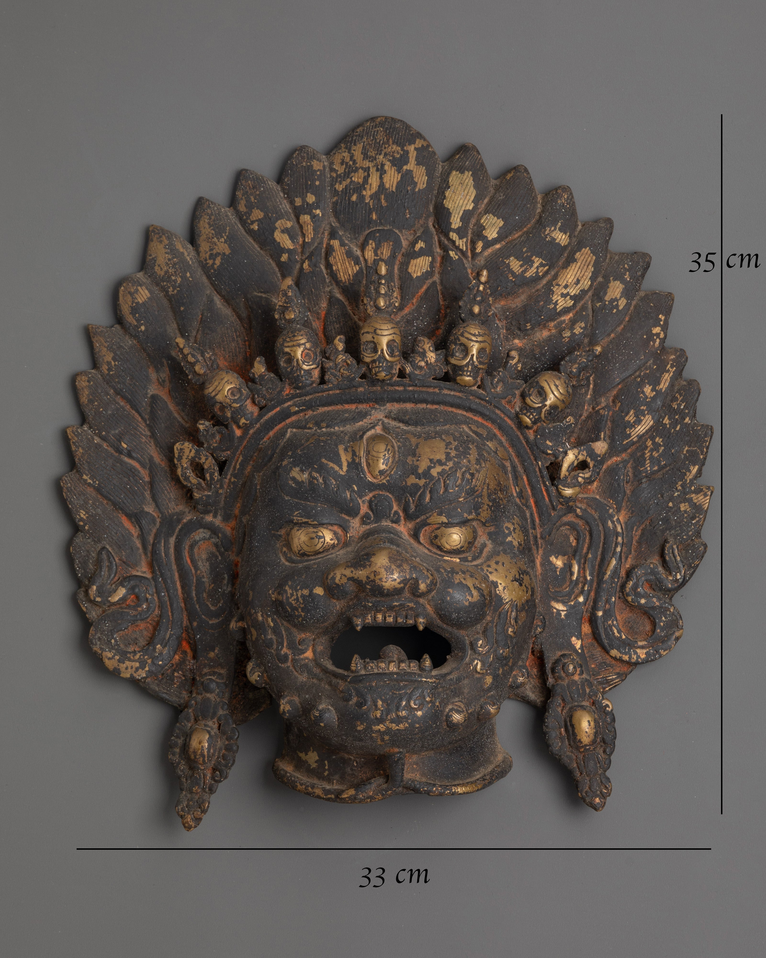 Brass Bhairav Wall Hanging | Tibetan Buddhist Wall Art