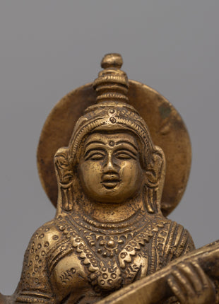 Divine Saraswati Statue with Swan | Stunning Sculpture for Knowledge and Creativity