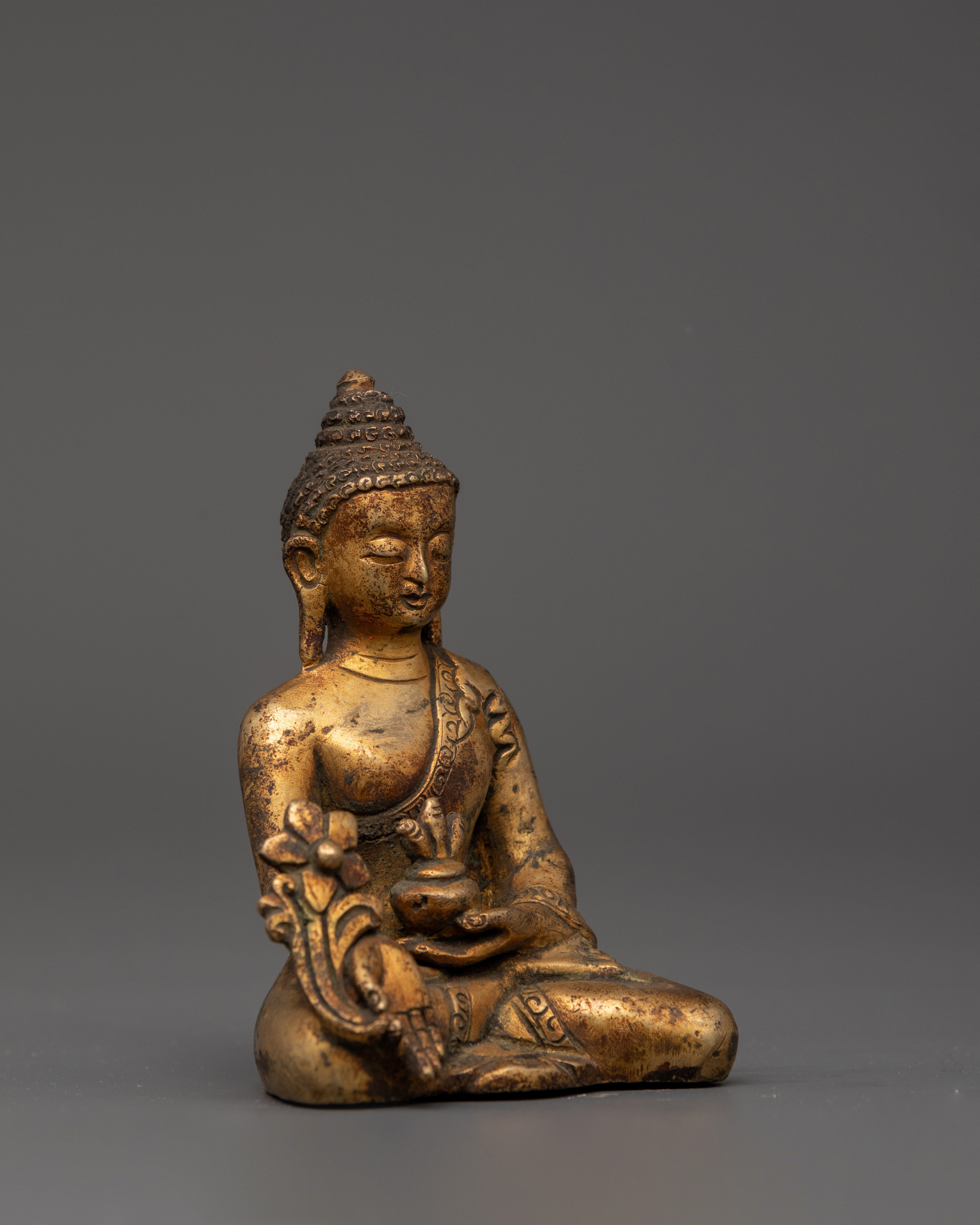 Antique Finish Medicine Buddha Statue | Sacred Home Decor