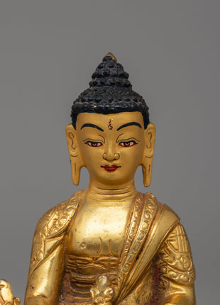 Medicine Buddha for Healing | Handcrafted Copper Body with Gold Plating