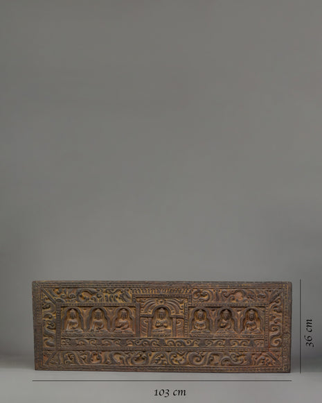Wooden Sutra Cover | Hand-Carved Tibetan Scripture Holder