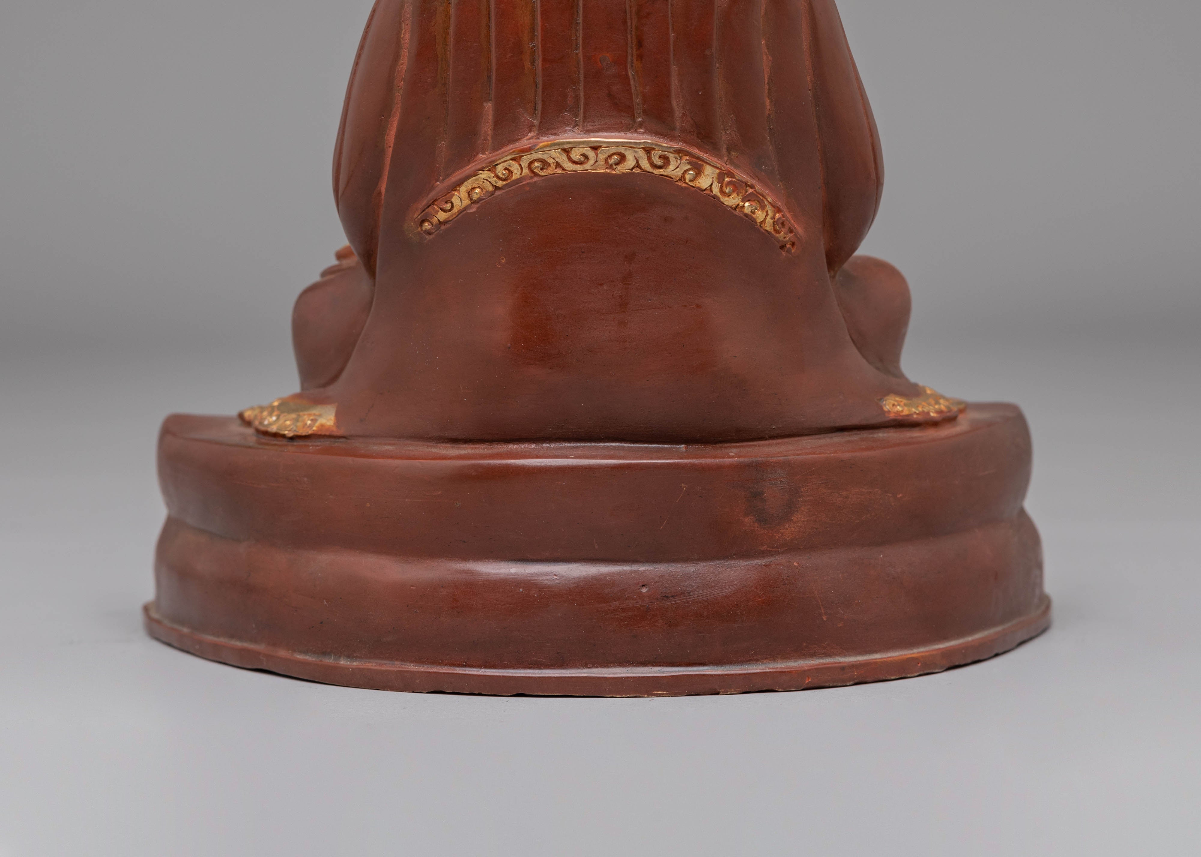 Handcrafted Marpha Buddhist Statue | Copper Body with Acrylic Color and 24K Gold Plating