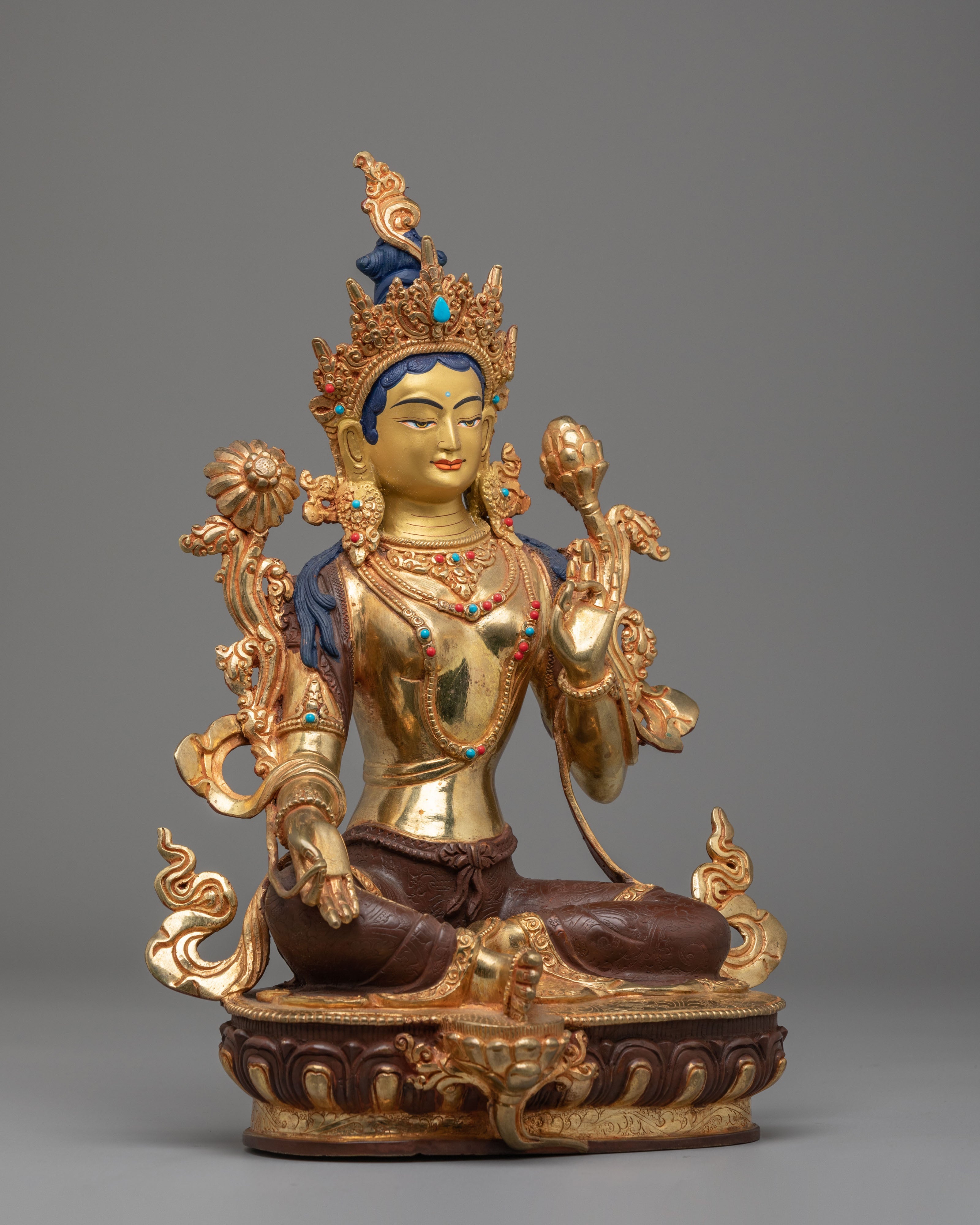 Spiritual Green Tara Figurine | Handmade Buddhist Statue