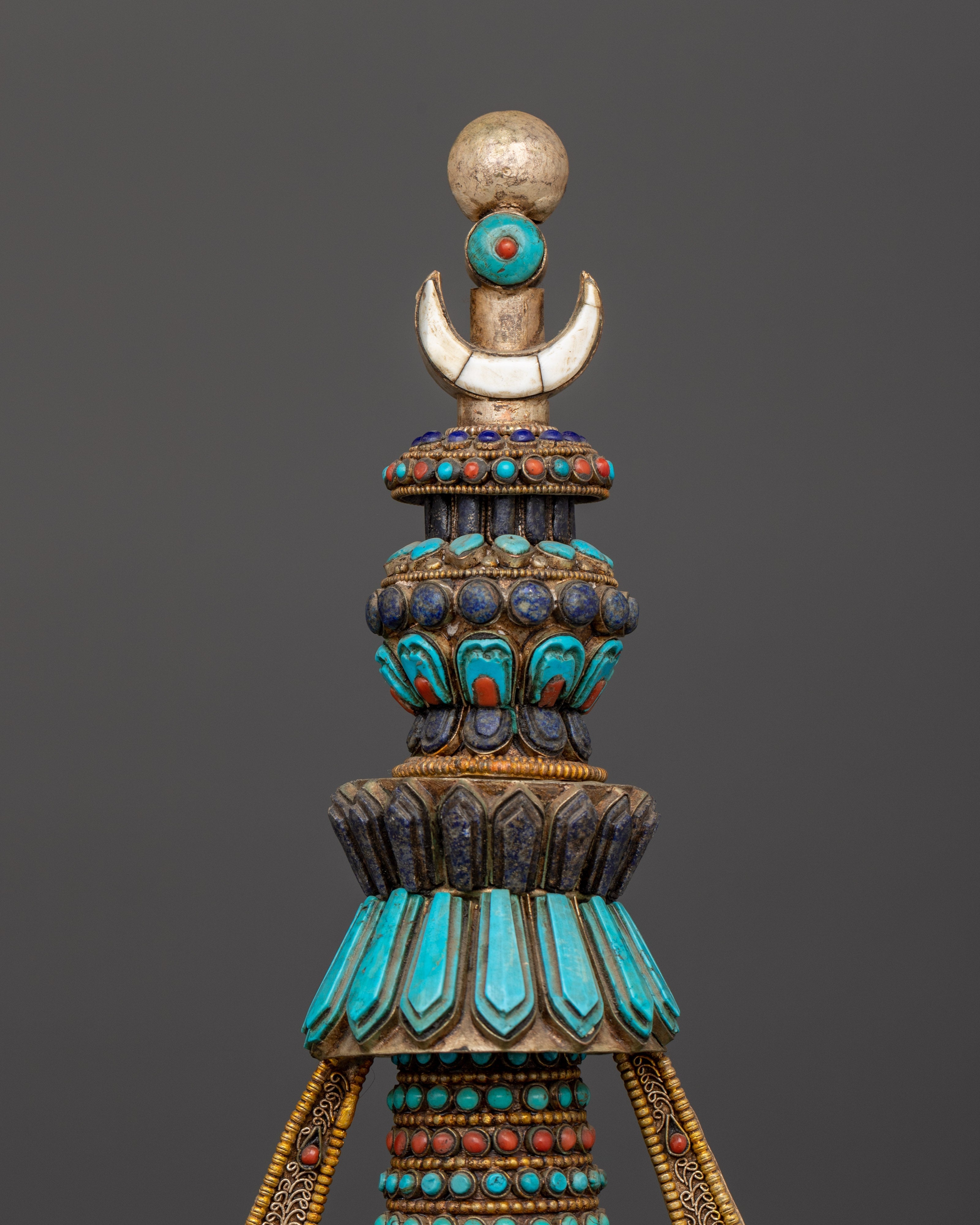 Handcrafted Traditional Copper Stupa | Buddhist Shrine Artifact
