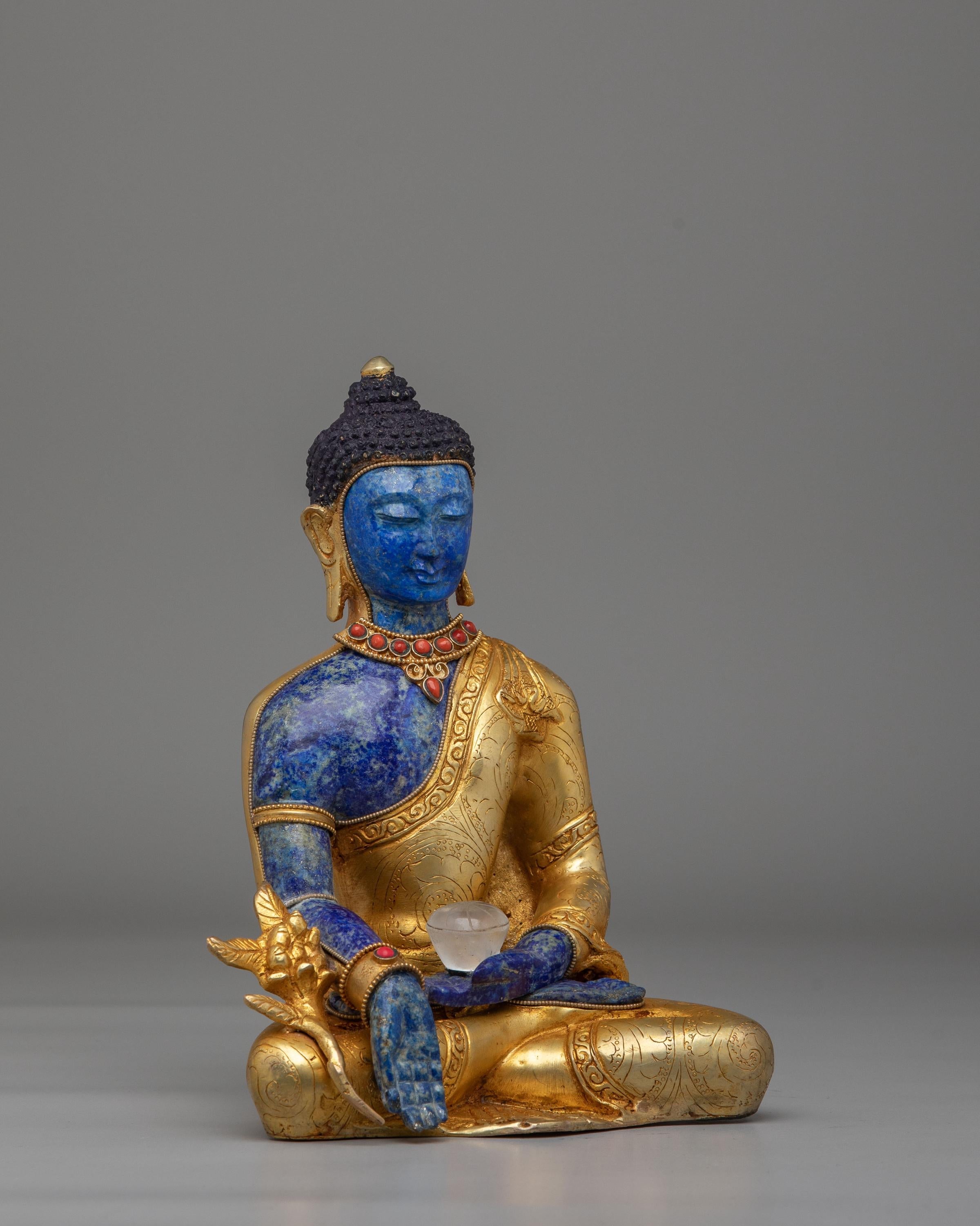 Sacred Tibetan Medicine Buddha Statue | Healing Buddha Artwork for Meditation