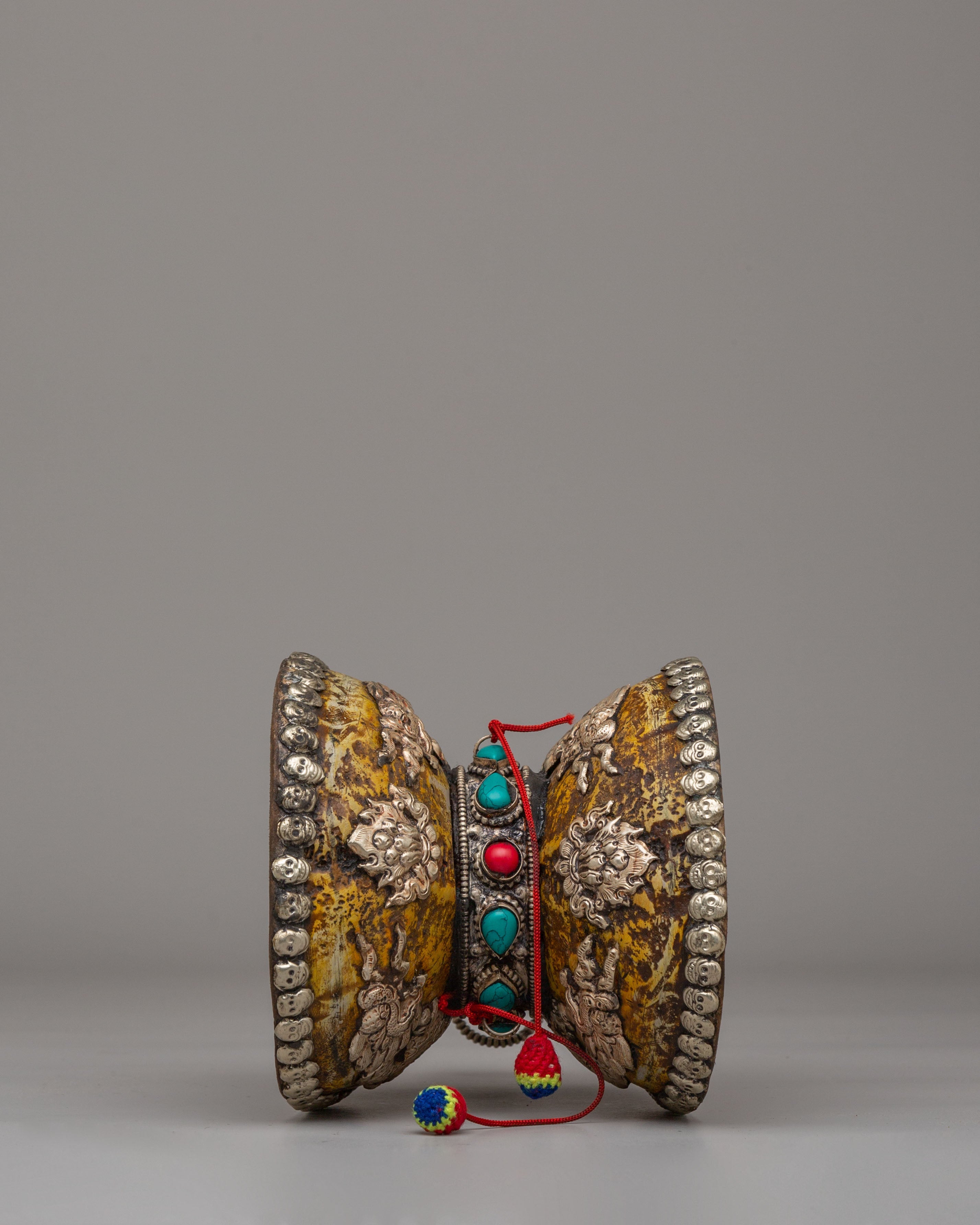 Buddhist Ceremonial Damaru | Handcrafted Ritual Drum