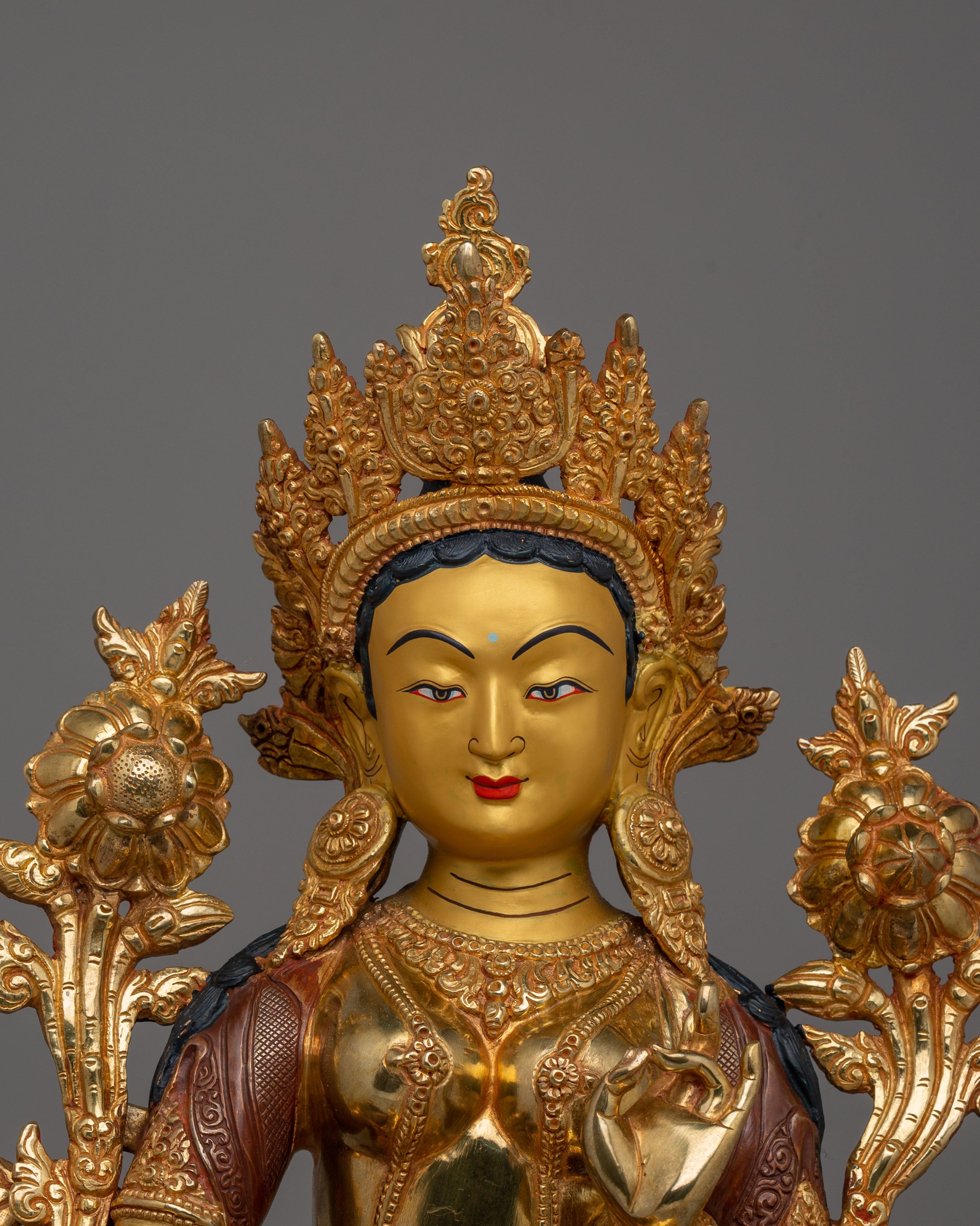 Green Tara Statue of Love and Compassion | Sacred Tibetan Artwork
