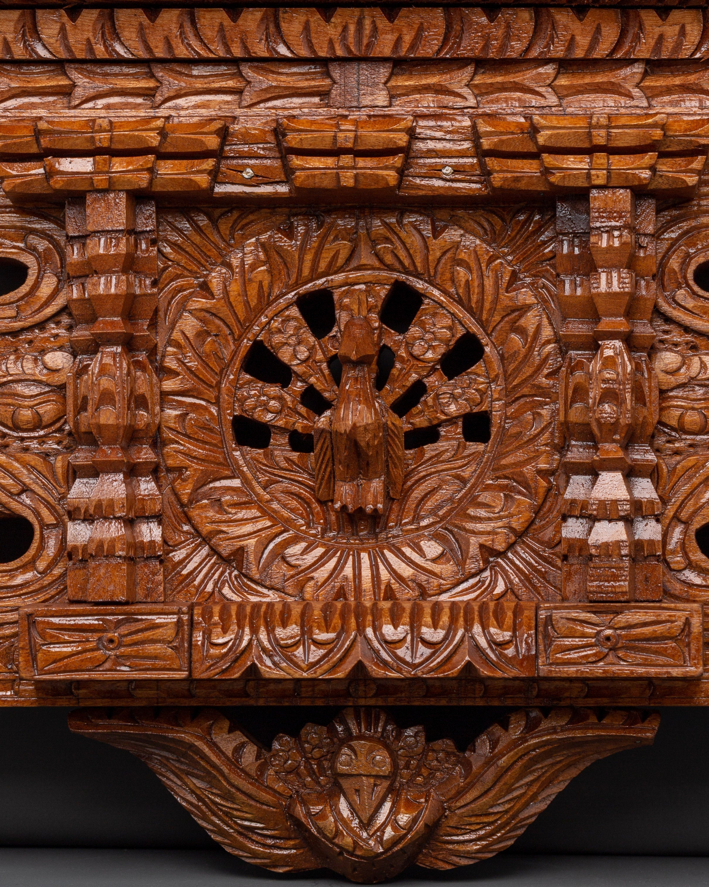 Peacock Motif Wooden Wall Art | Handcrafted Decorative Art