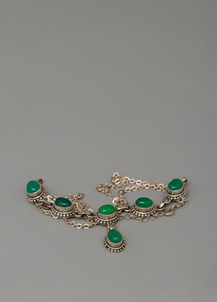 Sterling Silver Green Onyx Necklace | Timeless Handcrafted Elegance