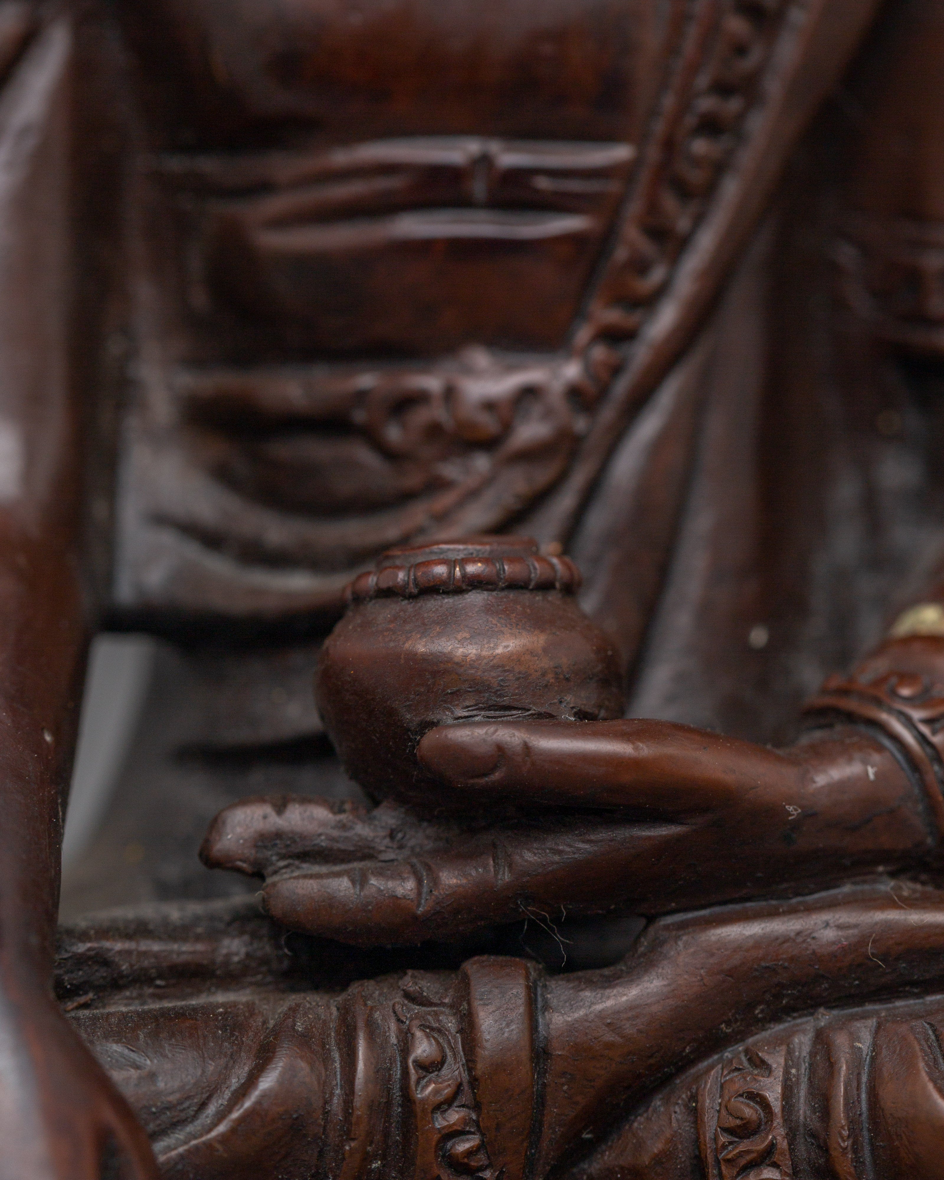 Oxidized Peace Symbol Shakyamuni Buddha Statue | Gautama Buddha Artwork
