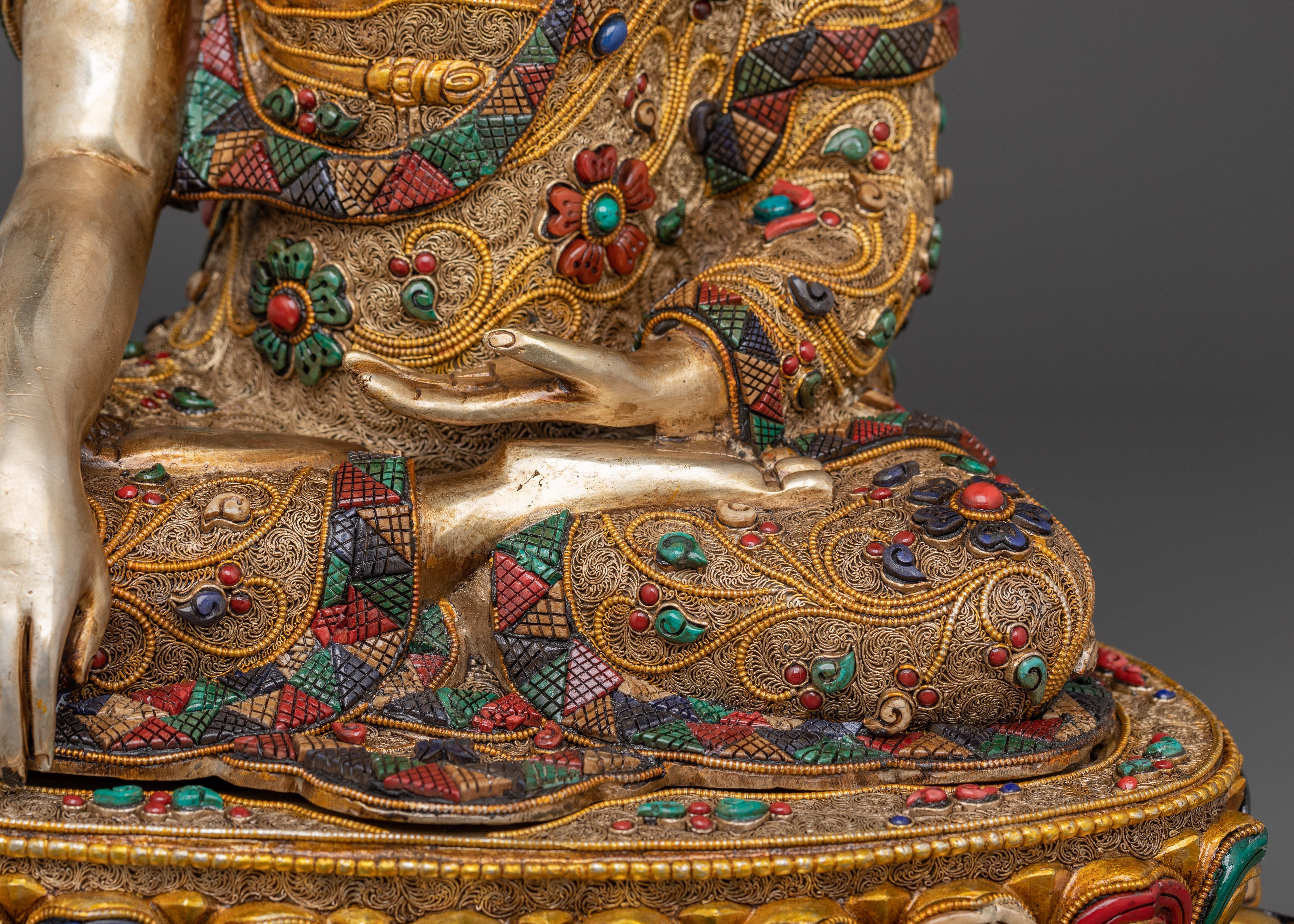 Shakyamuni Buddha Handcrafted Statue | Gold-Plated Tibetan Sacred Art