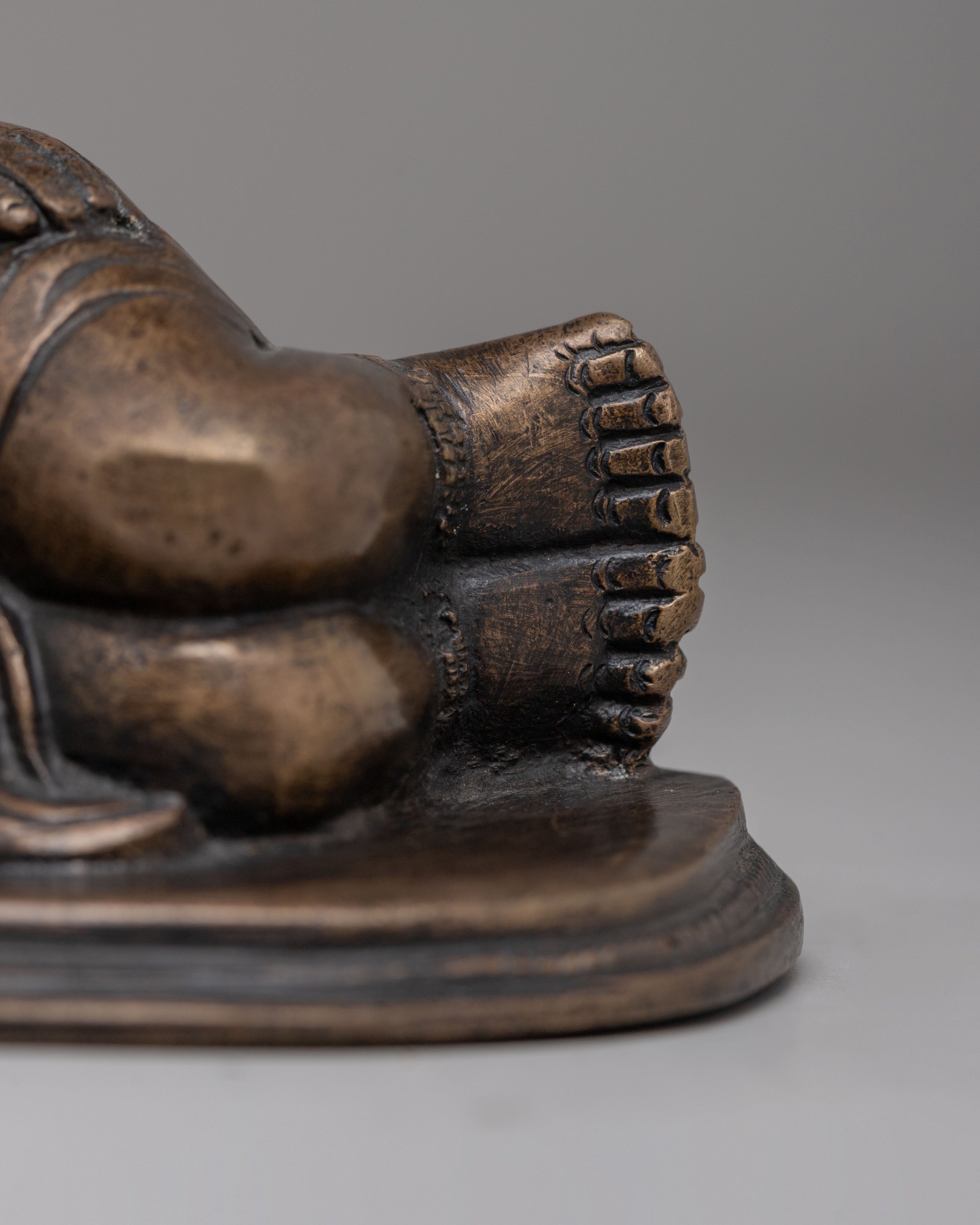 Spiritual  Reclining Ganesha Statue | Handcrafted Bronze Lord Ganesh Sculpture