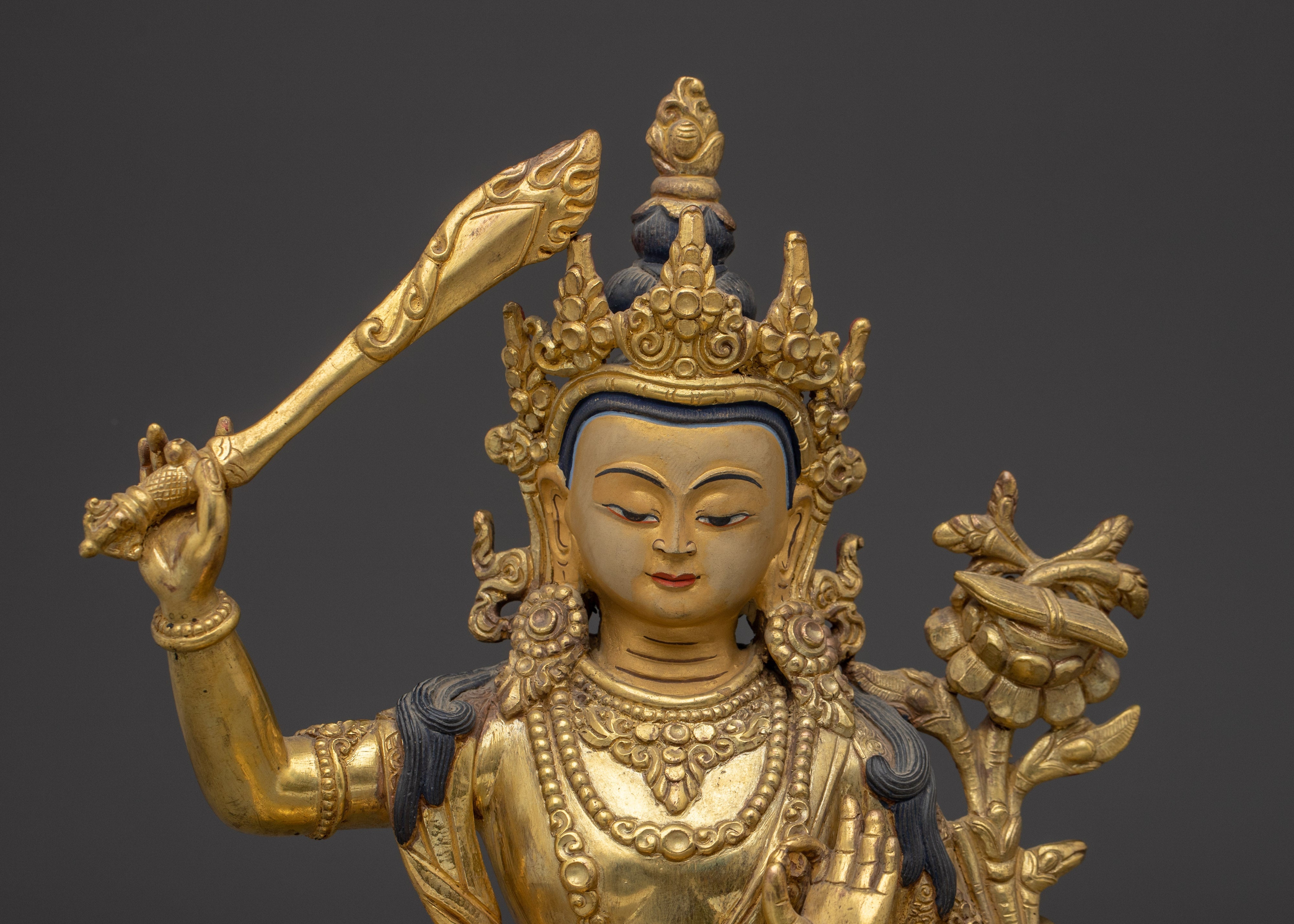Handmade Divine Wisdom Bodhisattva Manjusrhi Statue | The Deity of Knowledge