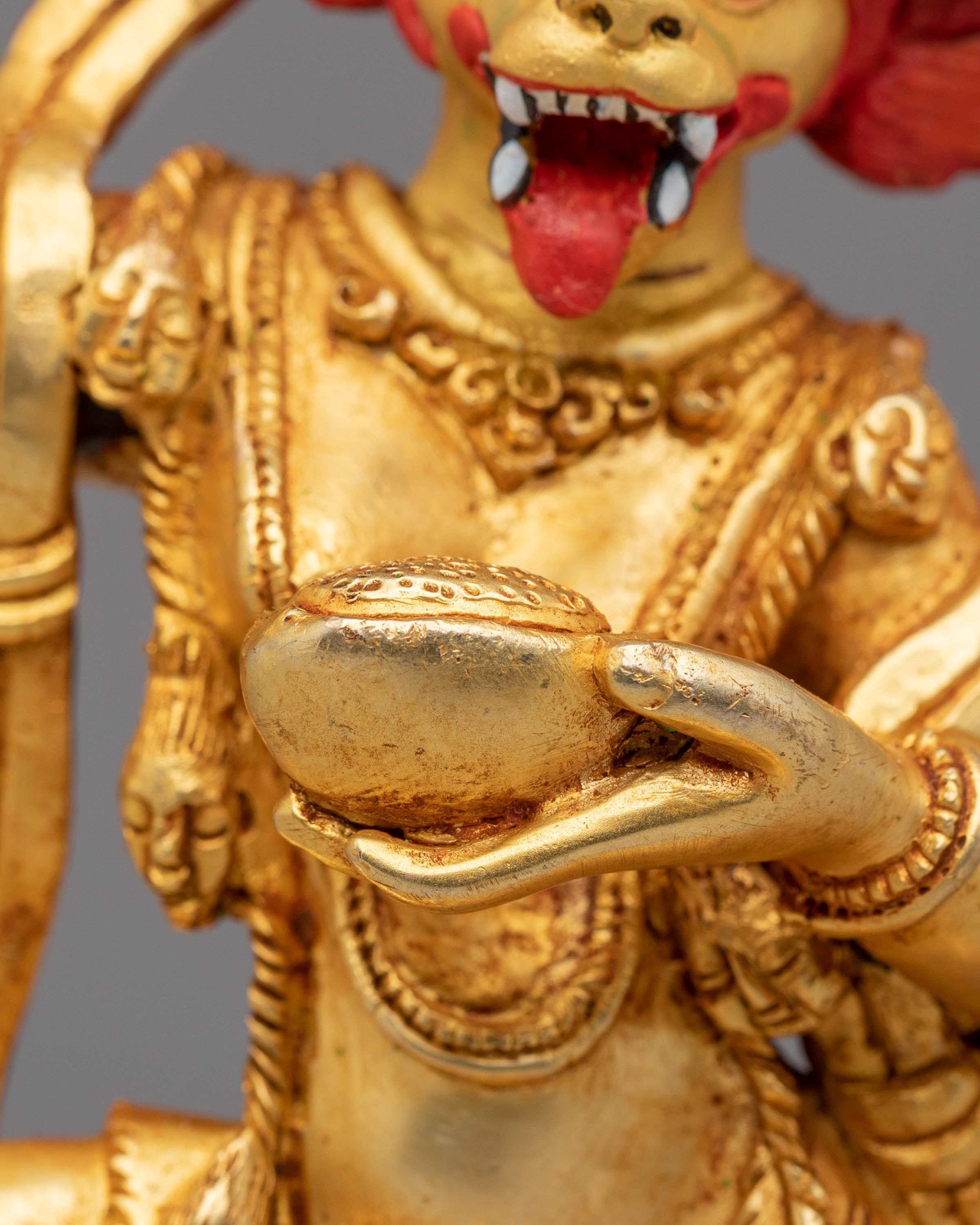 Handcrafted Simhamukha Buddhist Statue | Sacred Simhamukha Statue for Spiritual Practice