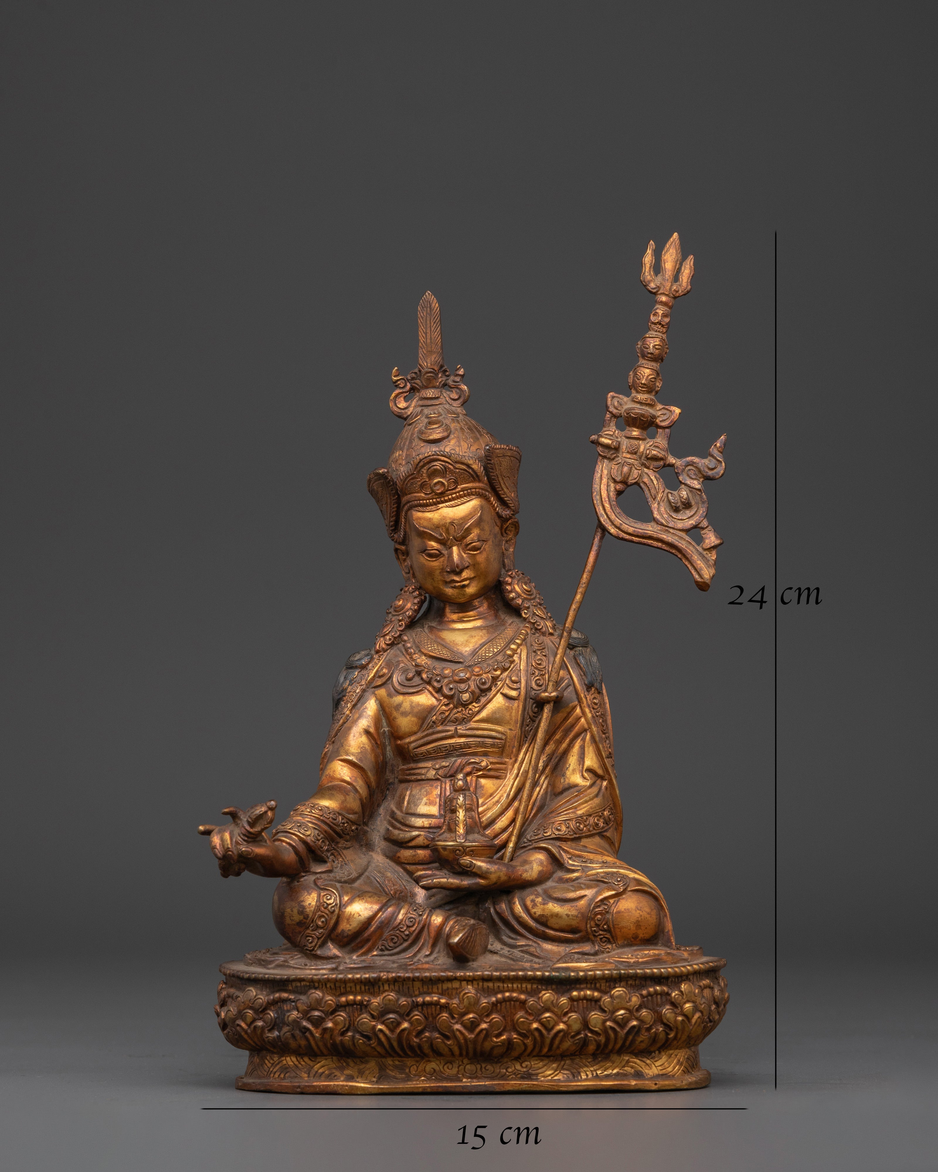 Himalayan Padmasambhava Statue | Tibetan Buddhist Sculpture for Spiritual Practice