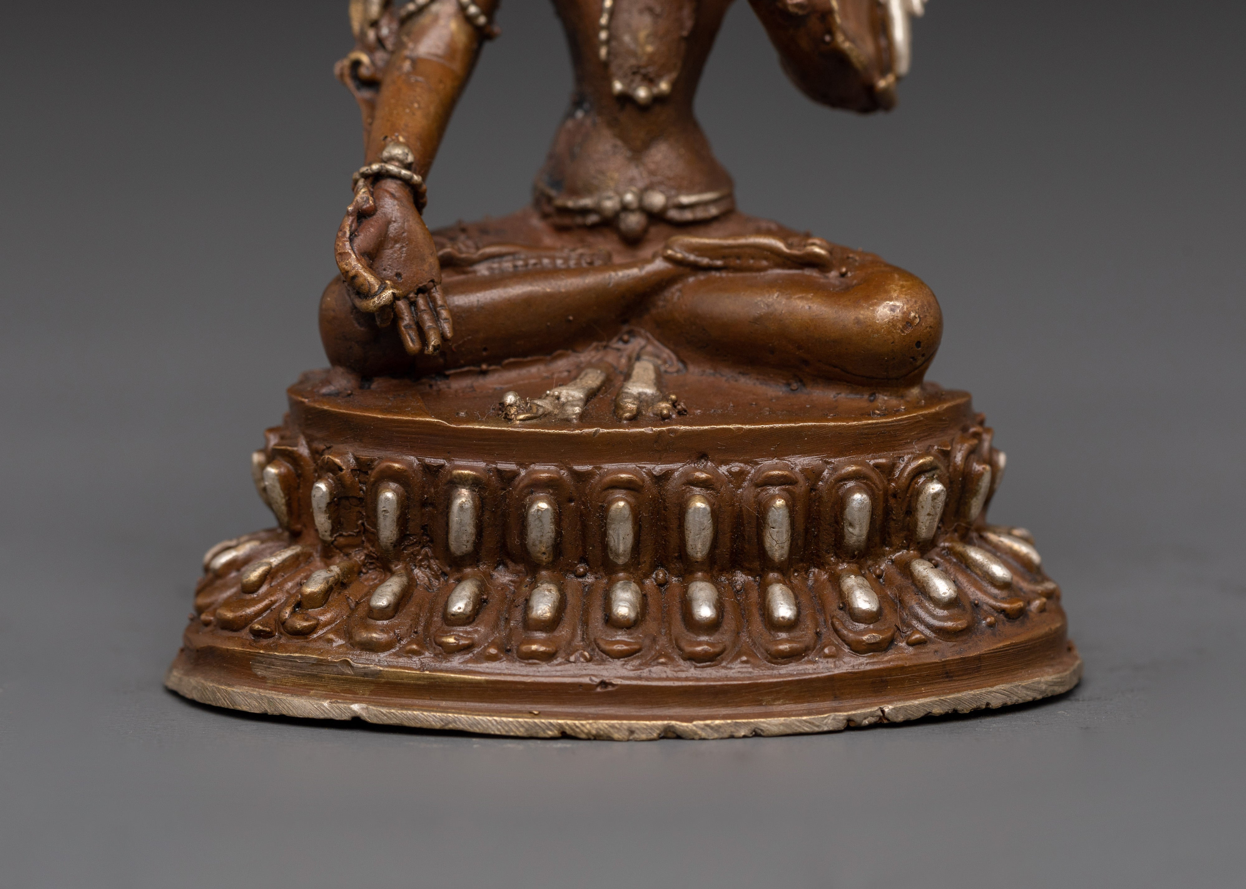 White Tara Compassionate Buddhist Goddess | Oxidized Copper Silver Plated Statue