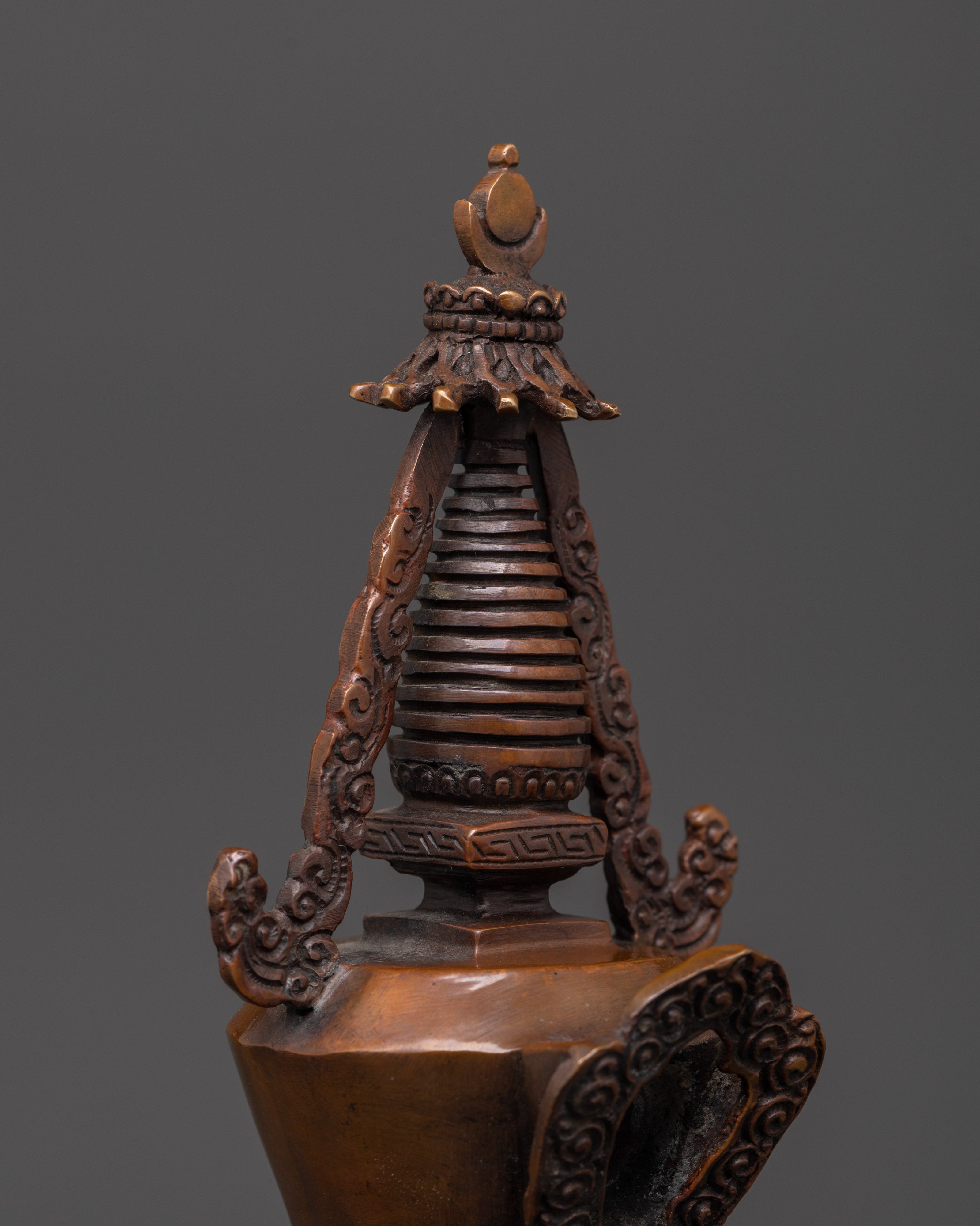 Sacred Copper Stupa for Altar | Buddhist Meditation Stupa