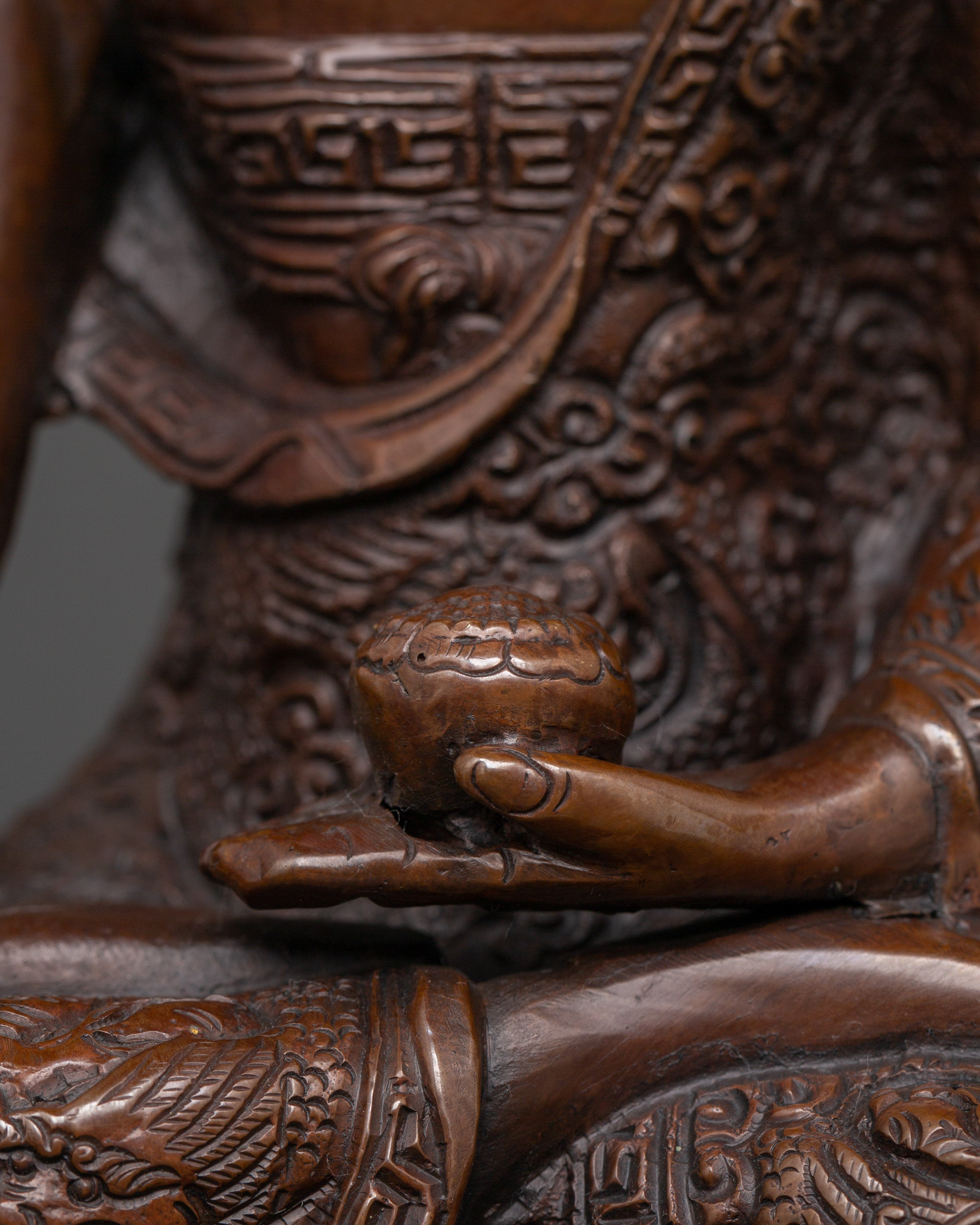 Shakyamuni Buddha Meditation Statue | Handcrafted Oxidized Copper Figurine