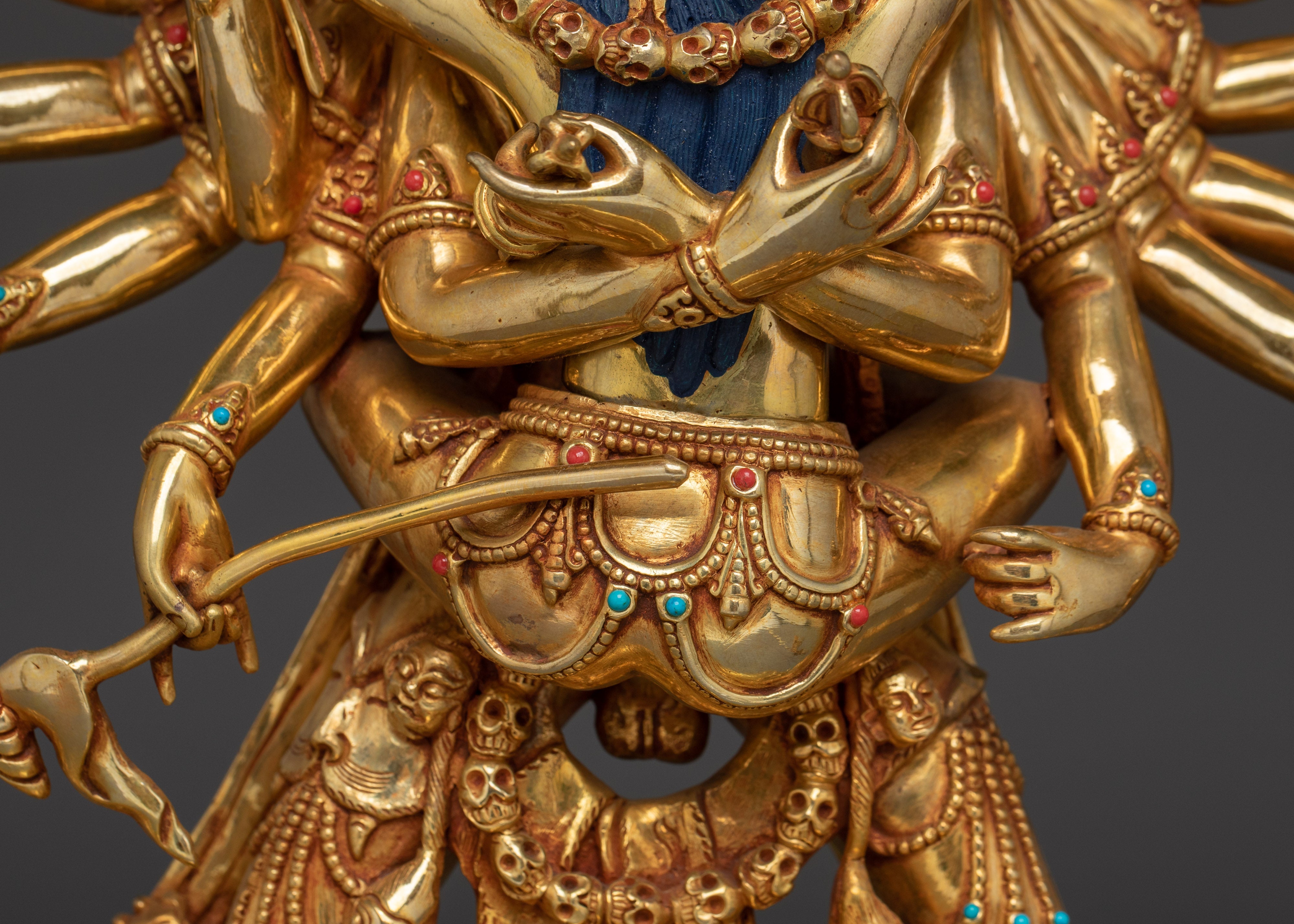 Chakrasamvara Statue in 24K Gold-Gilded | Tantric Deity for Enlightenment