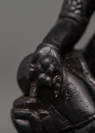 Dzambhala Oxidized Stone Statue | A Symbol of Wealth