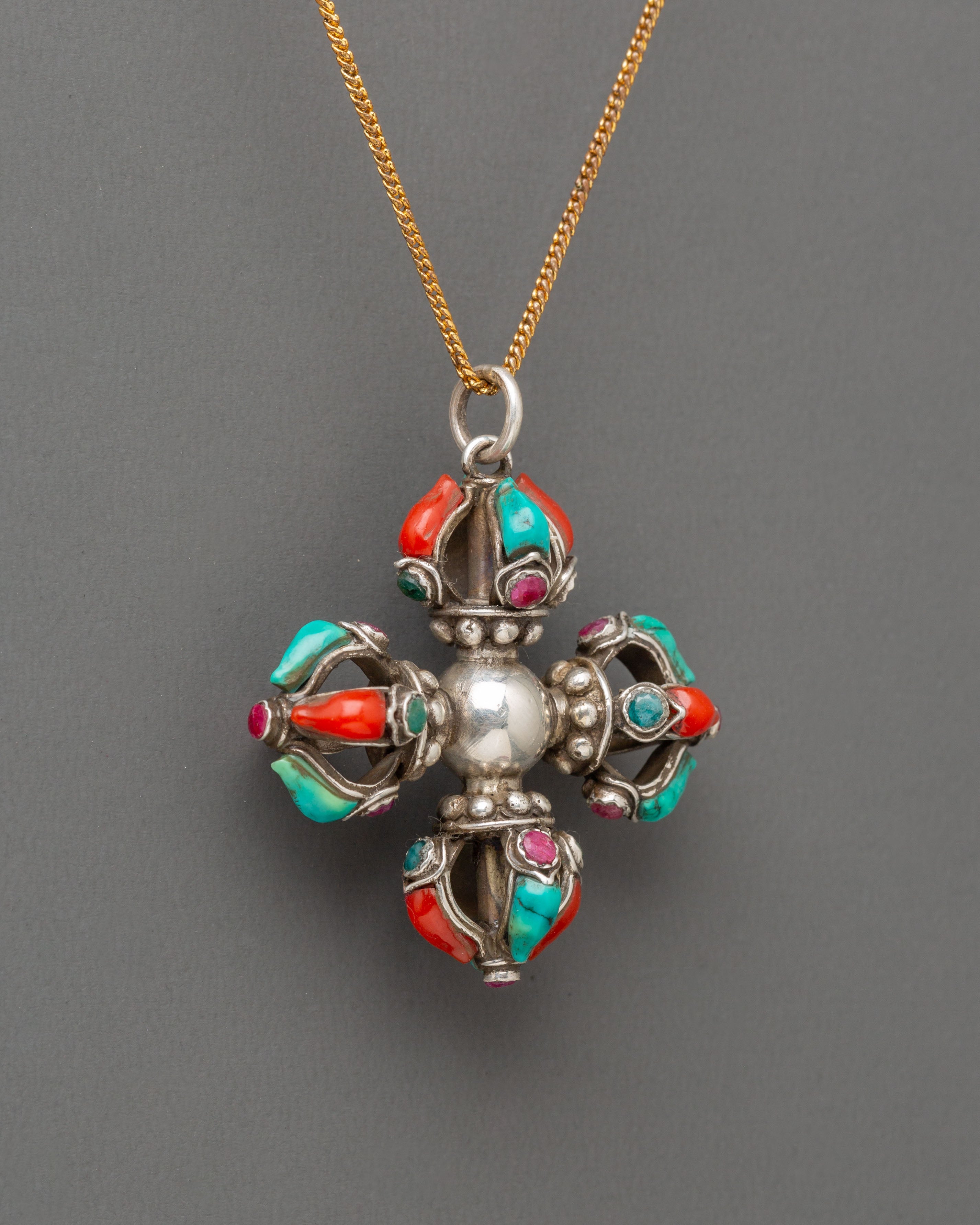 Sacred Vishwa Vajra Locket | Tibetan Buddhist Jewelry for Spiritual Protection