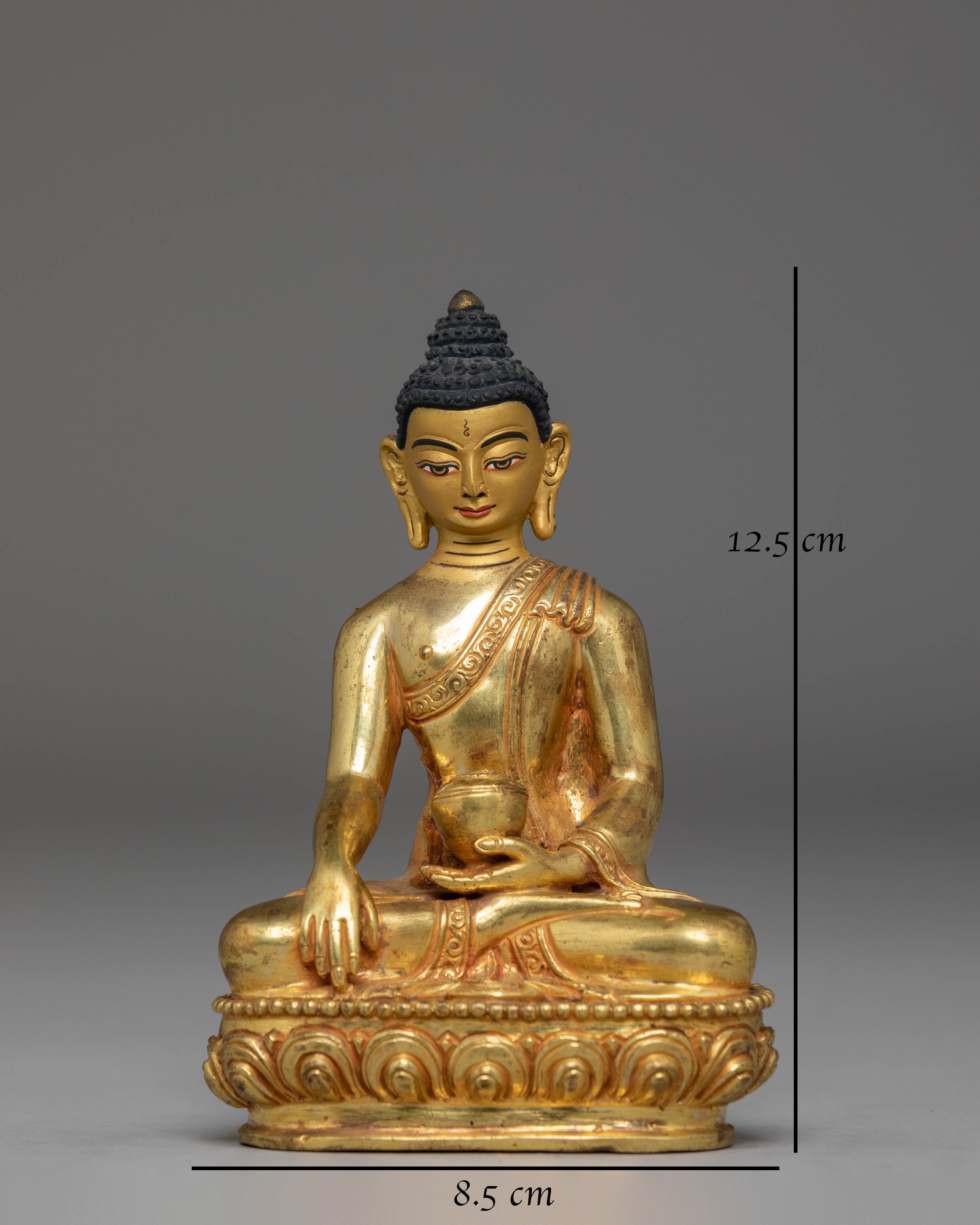 Gold Plated Statue of Shakyamuni Buddha | Gautama Buddha Artwork