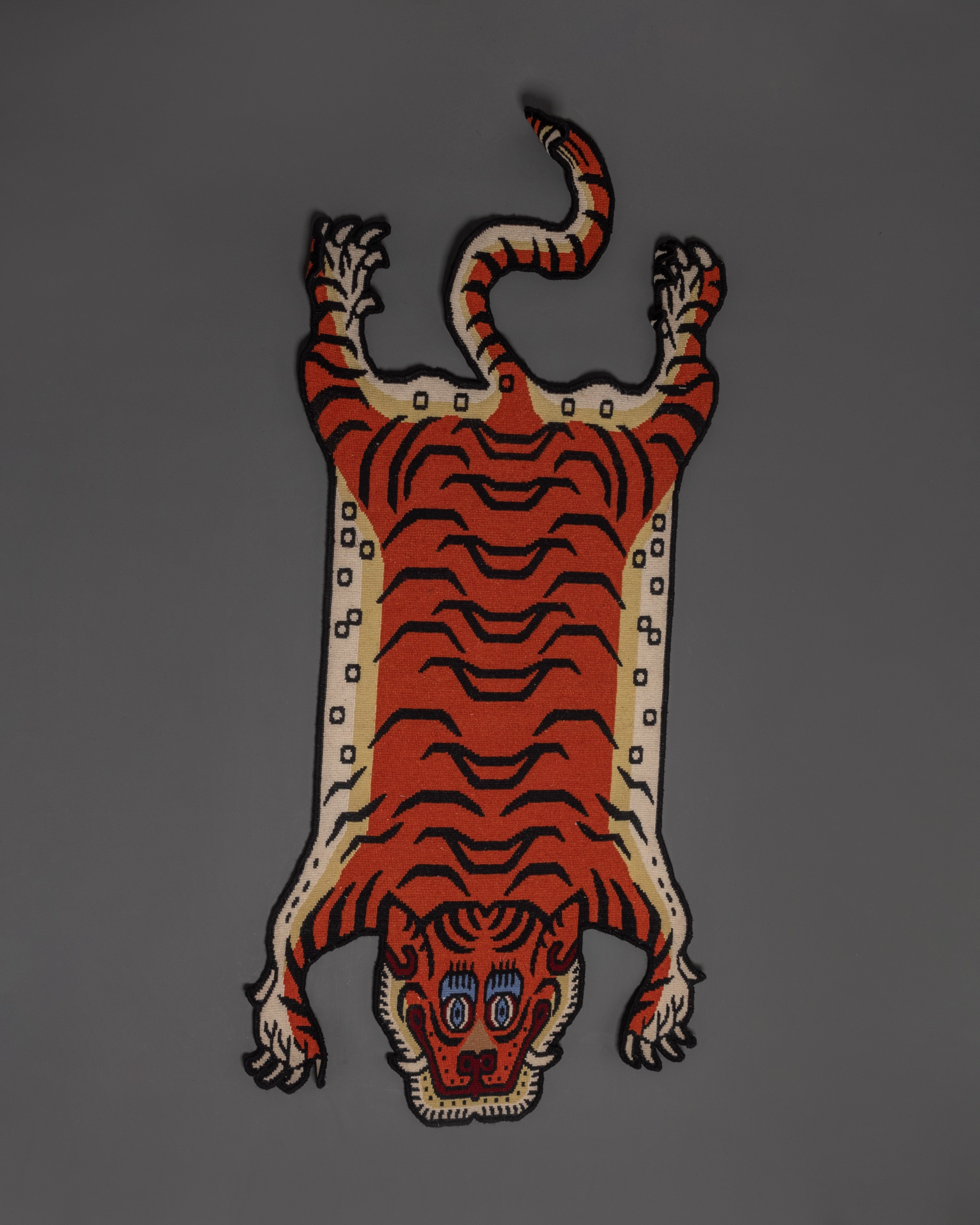 Tibetan Tiger Design Rug | Viscose Handcrafted Rug For Unique Decor