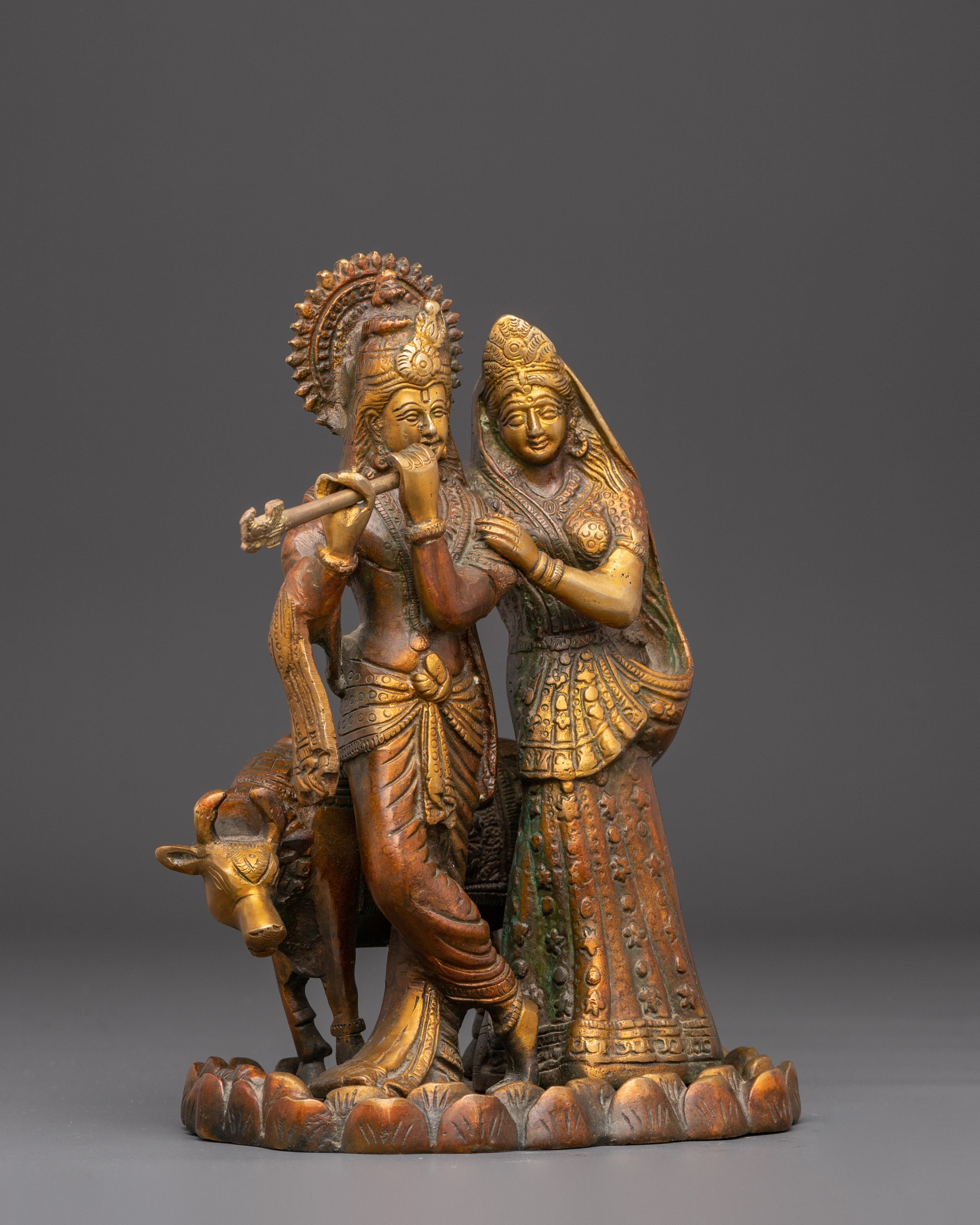 Statue of Radha and Krishna | Brass Radha Krishna Hindu Art