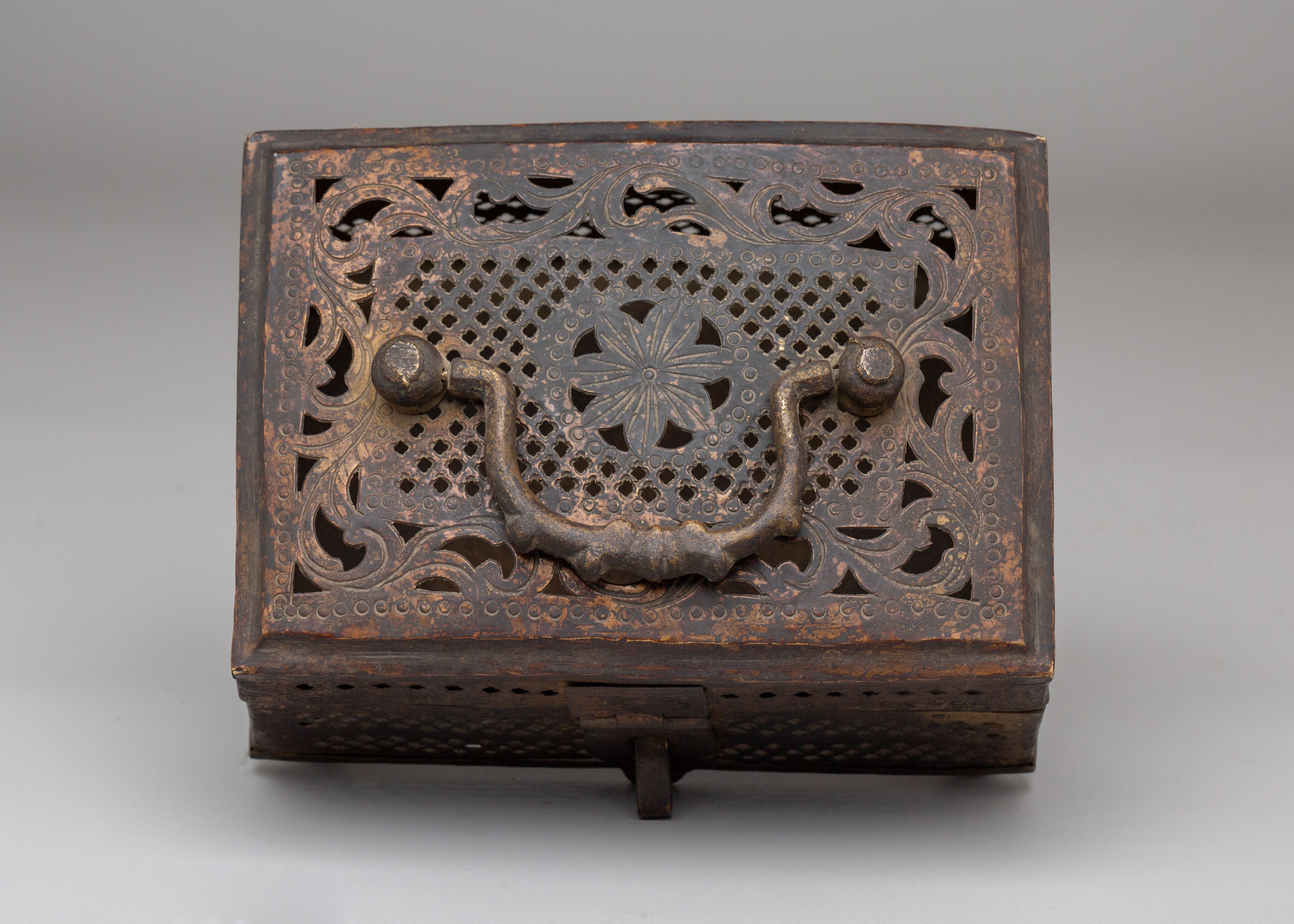 Handmade Antique Finish Box | Copper Box with Gold Plating