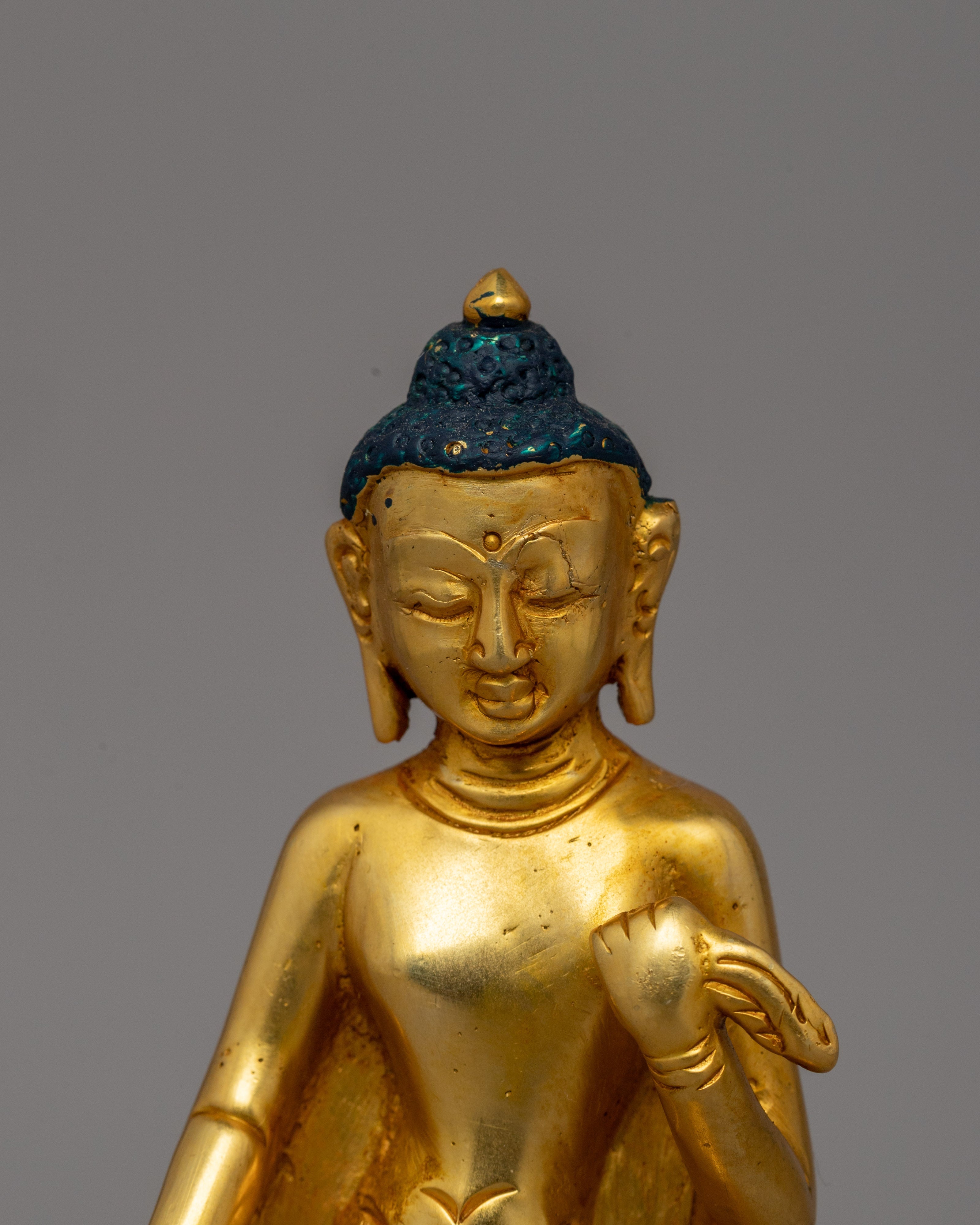 Gold Plated Dipankar Buddha statue | Ancient Buddha Figure