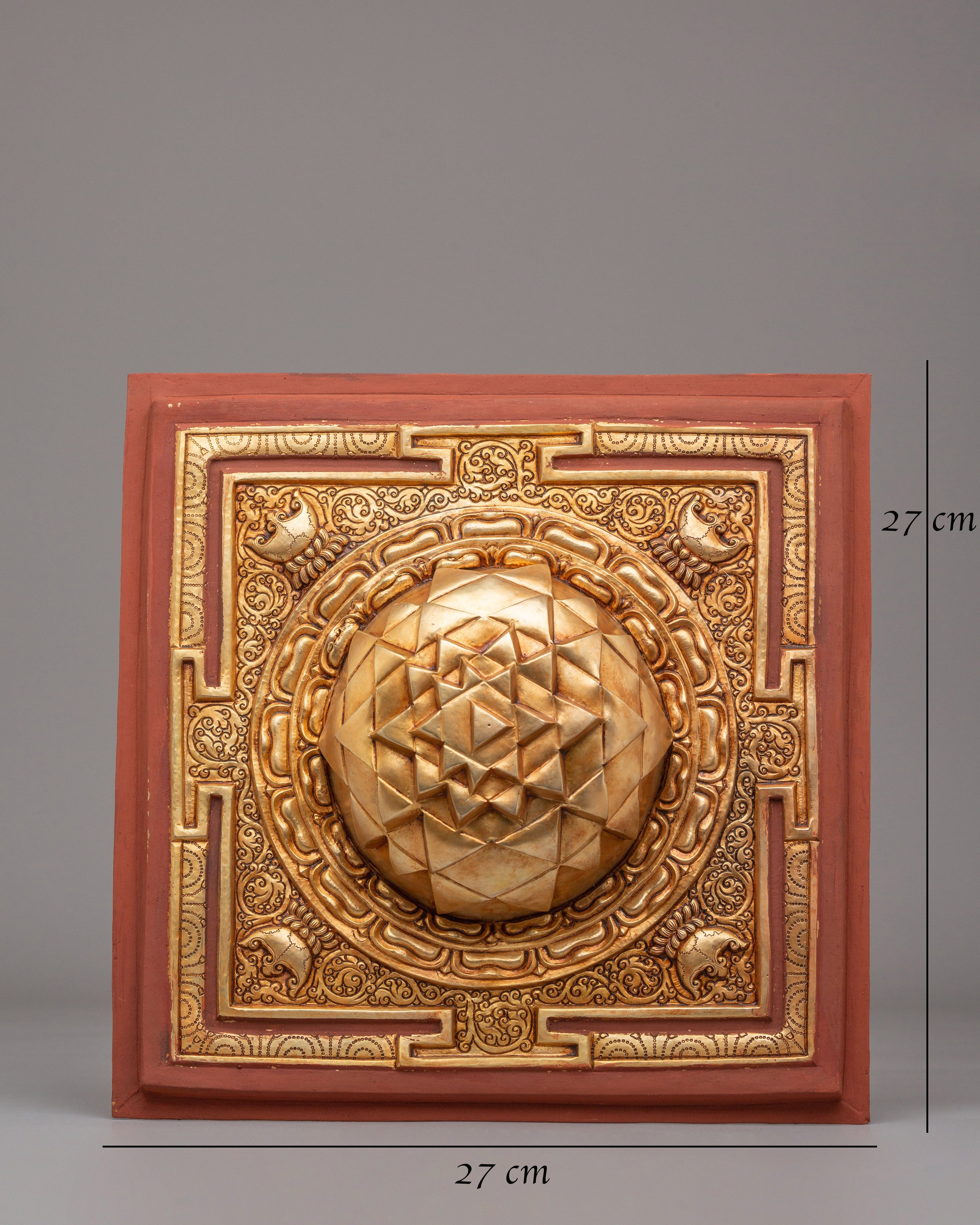 Handcrafted Sri Yantra Mandala Decor | Copper Artwork for Spiritual Energy