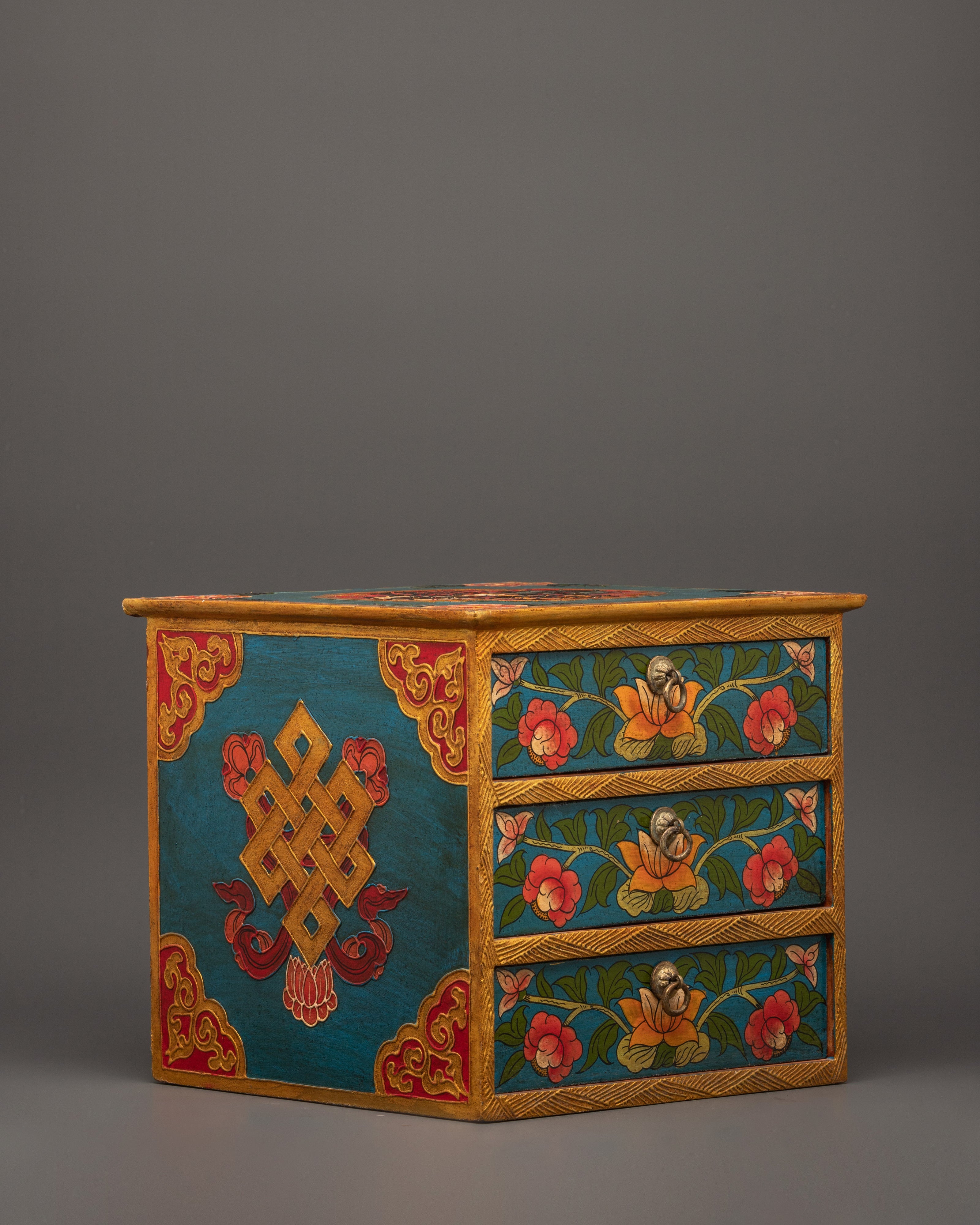 Tibetan Drawer Box | Spiritual and Decorative Accent Piece