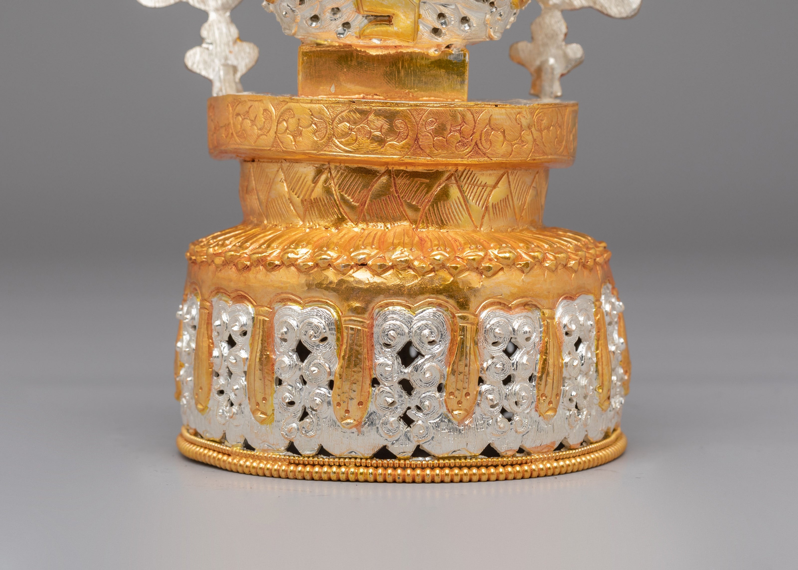 Buddhist Ritual Kapala Set | Gold and Silver Plated Vessels