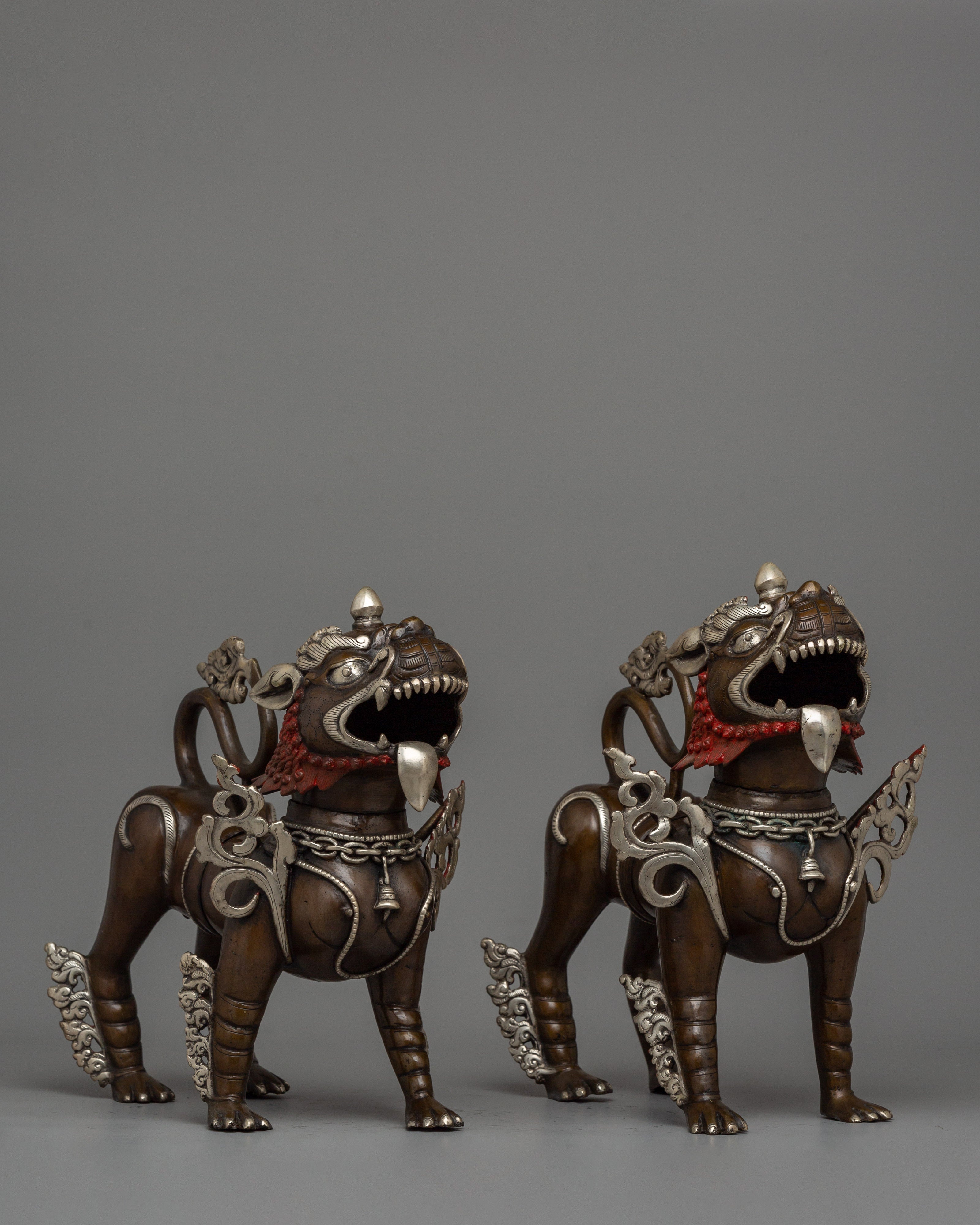 Handcrafted Lion Statue Set | Spiritual and Home Decor