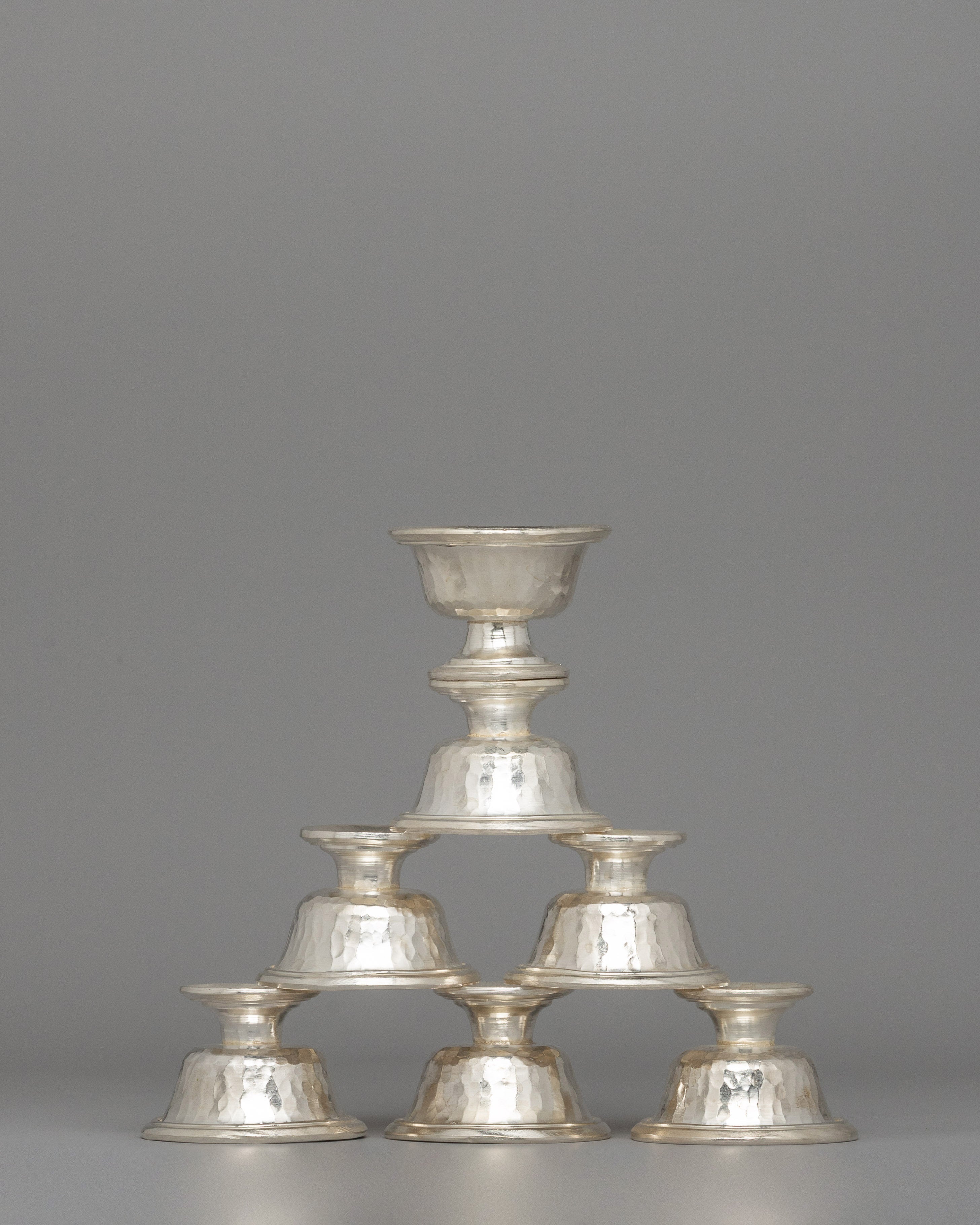 Silver-Plated Butter Lamp | Perfect for Buddhist Altars