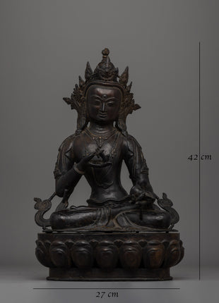 Handcrafted antique-finish Vajrasattva  bronze Buddha statue | Sacred Home Decor, Spiritual Altar Piece