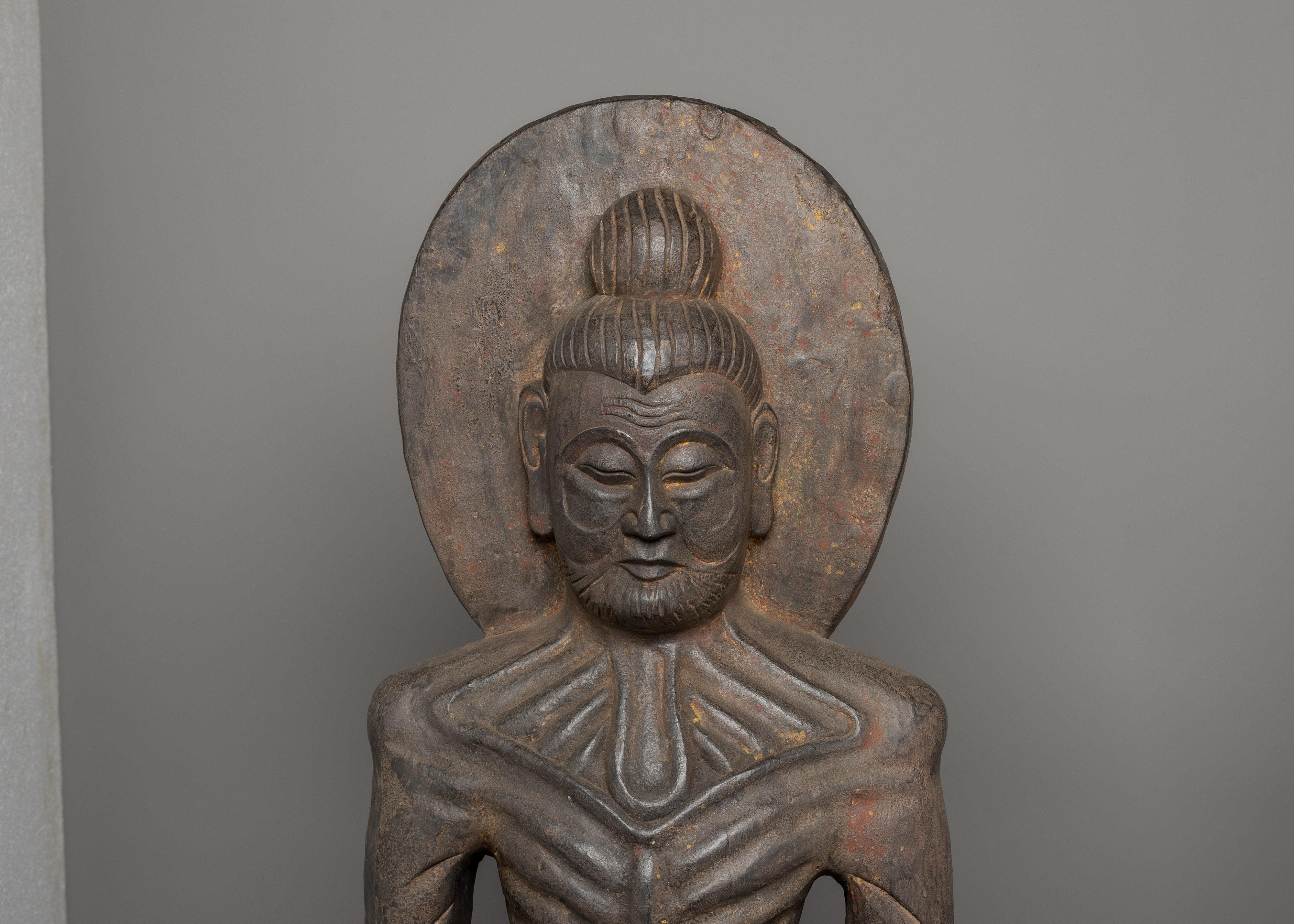 Fasting Buddha Wooden Statue | Traditional Himalayan Artwork