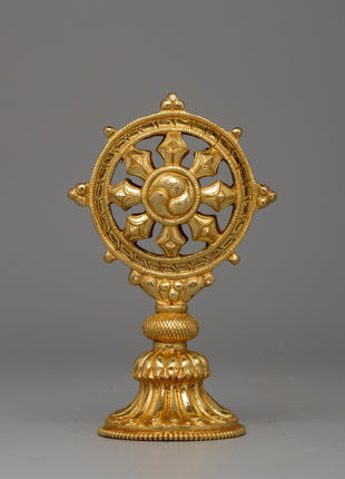 Dharma Wheel and Pair Of Deer | Traditional Buddhist Decor for Peaceful Spaces