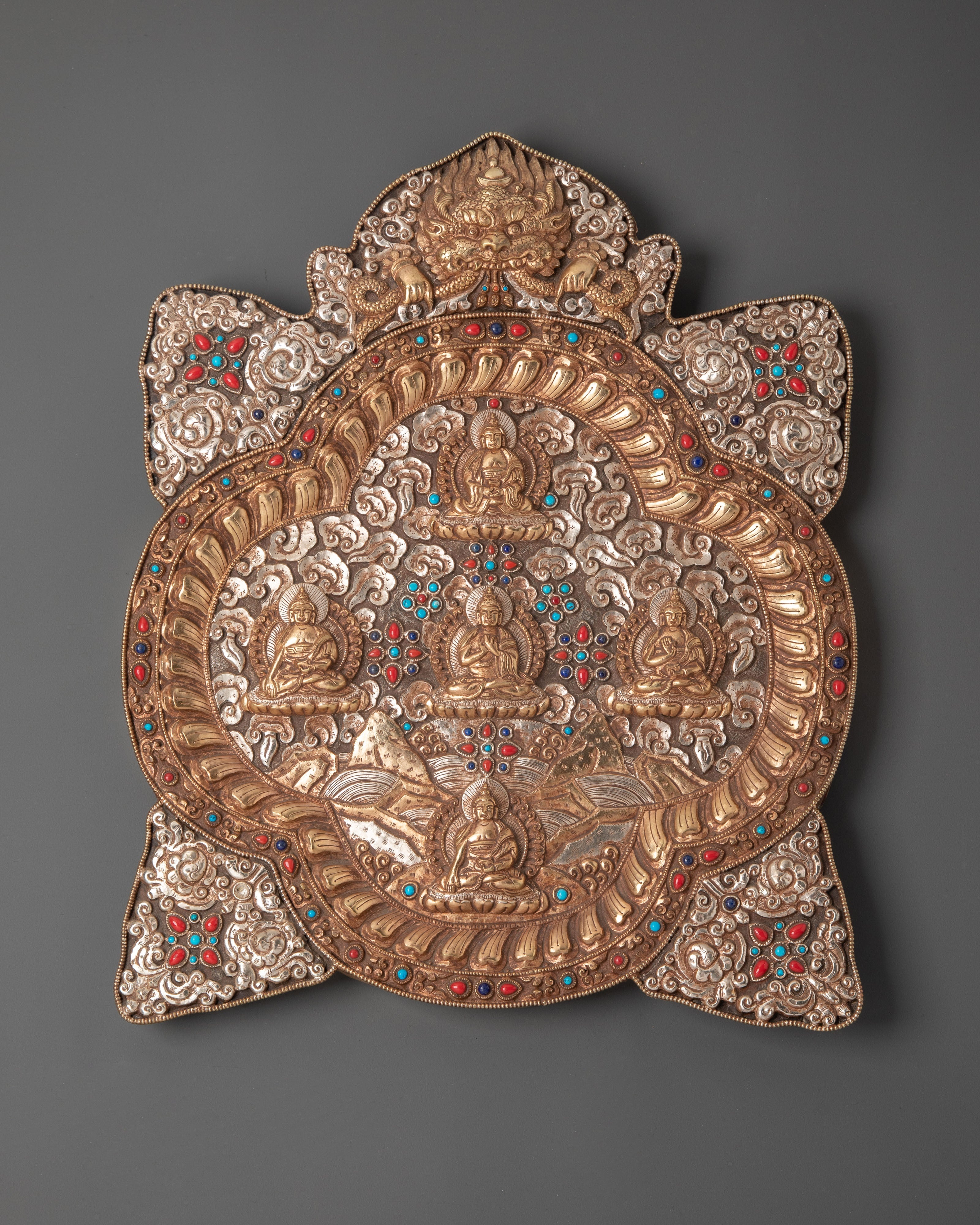 Handcrafted Five Buddha Wall Hanging