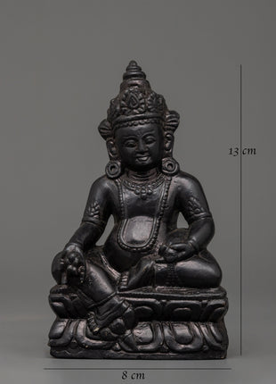 Dzambhala Oxidized Stone Statue | A Symbol of Wealth