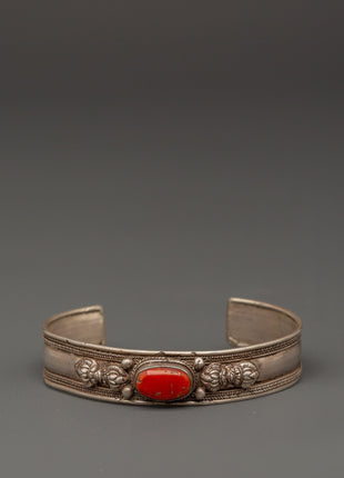 Spiritual Bracelet with Red Turquoise | Himalayan jewelry perfect for meditation