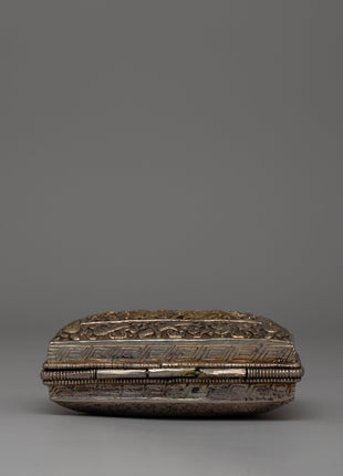 Handcrafted Bhutanese Style Silver Paan Box | Perfect for Sacred Ritual Storage