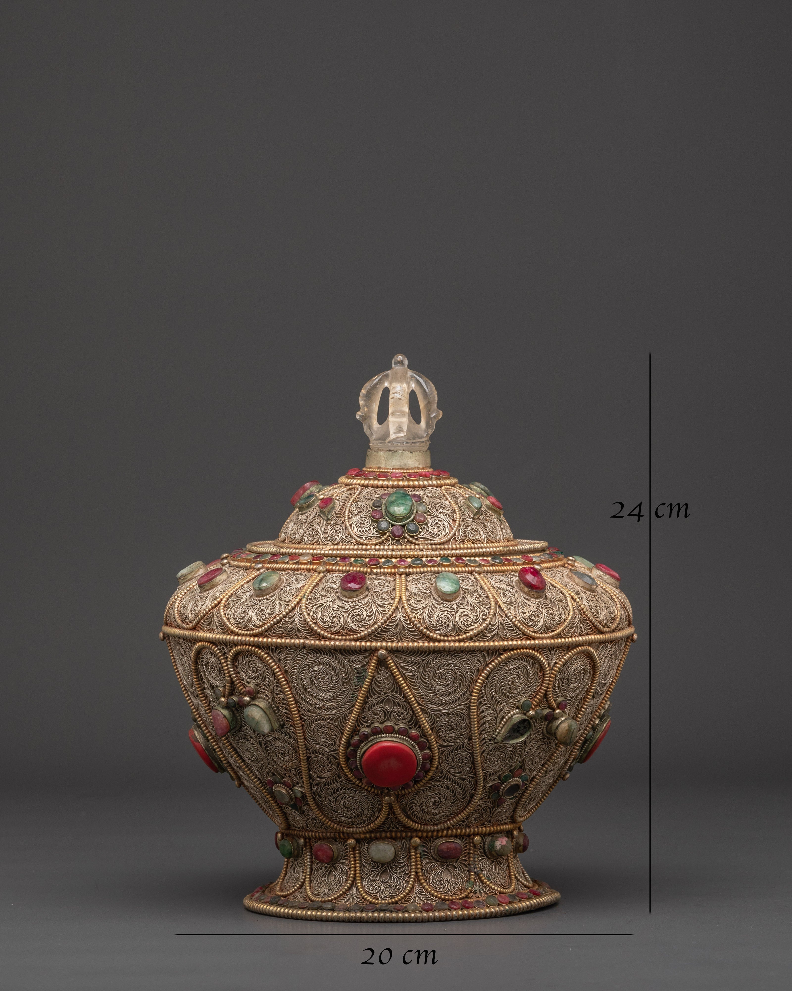 Ritual Rice Pot | Tibetan Altar Decor