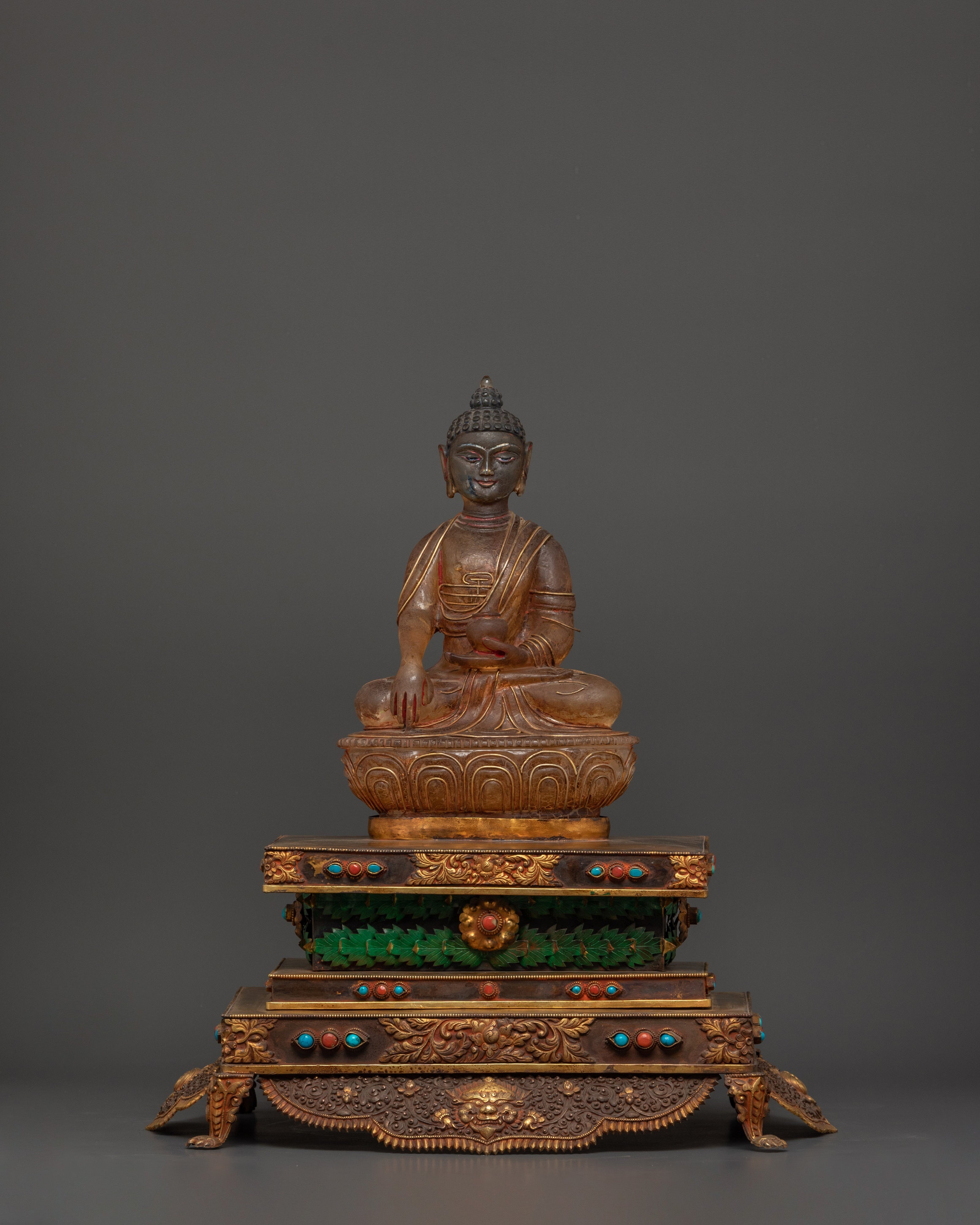 Shakyamuni Buddha The Enlightened One | Gold-Plated Crystal Statue