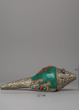 Turquoise Conch Shell | A Sacred Ritual Offering for Altar